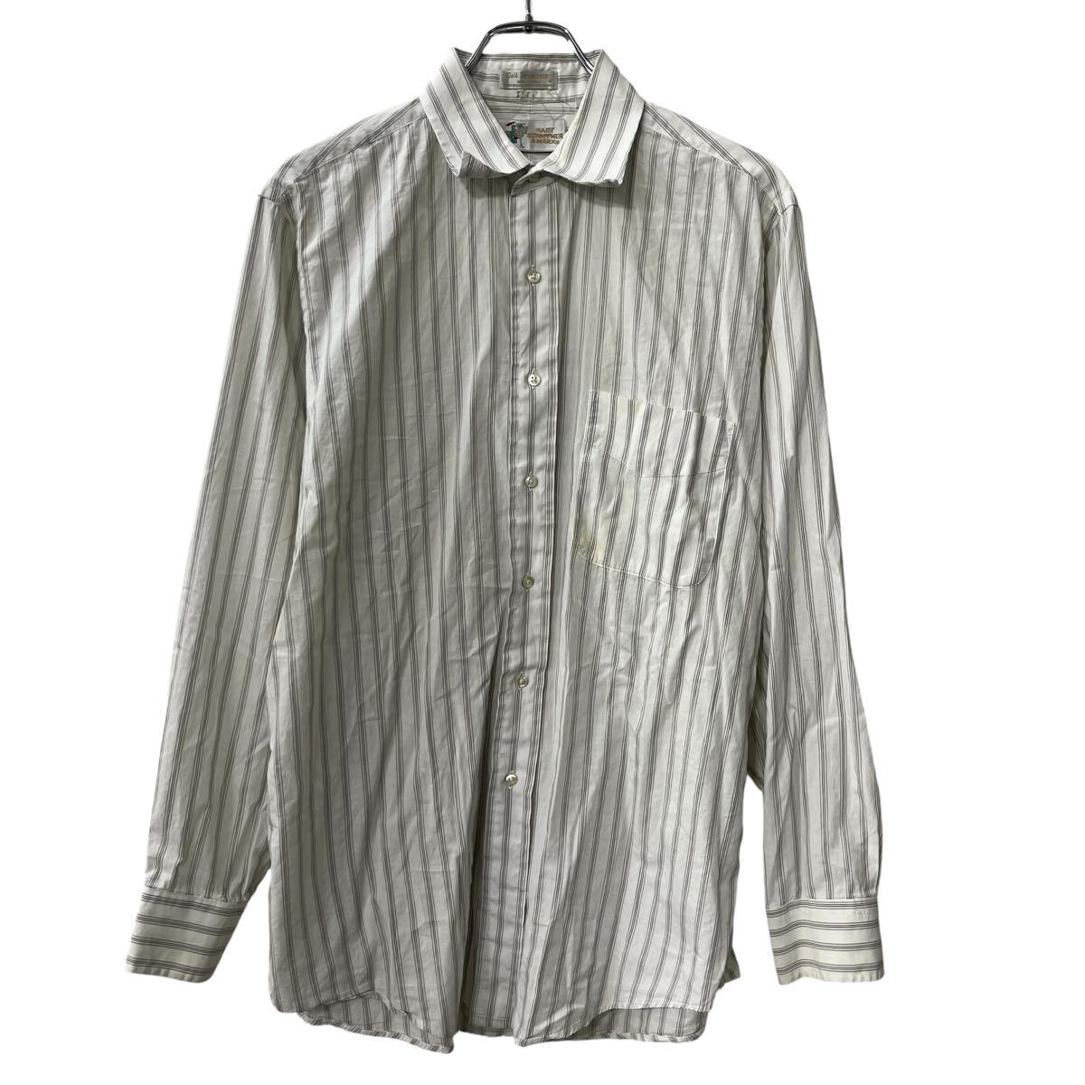 Rakuten - 【中古】【古着】 HART SCHAFFNER & MARX 長袖 ストライプシャツ L〜 ホワイト 胸ポケット コットン ストライプ 長袖シャツ トップス 春物 a802-6041