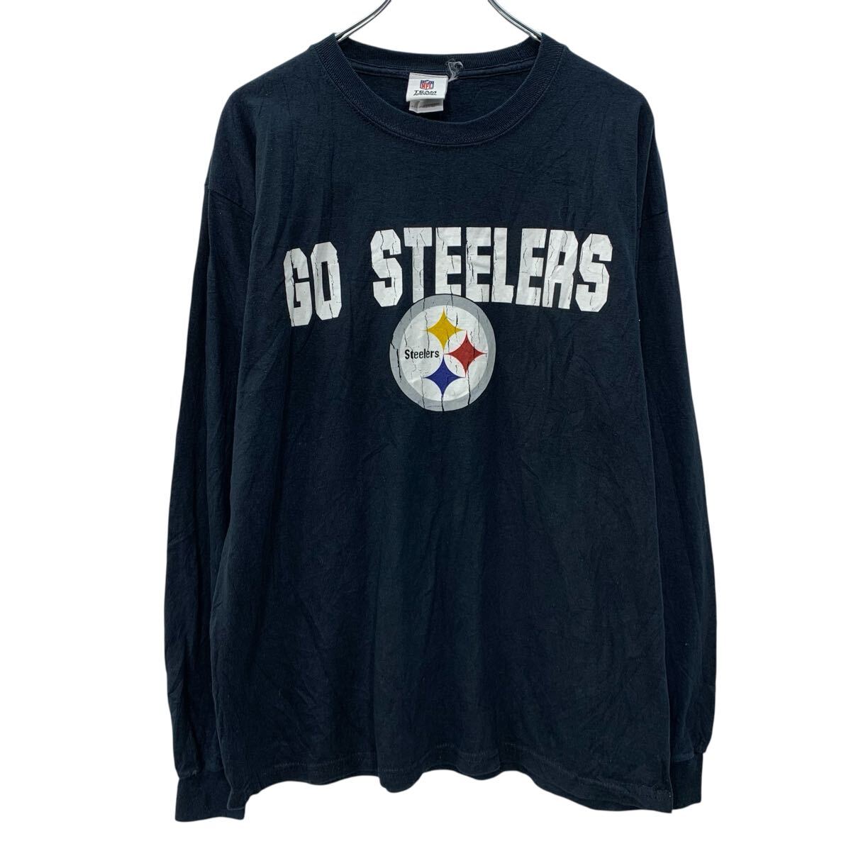 Rakuten - 【中古】【古着】 NFL 長袖 プリントTシャツ L ブラック ホワイト エヌエフエル プルオーバー ビックプリント ワンポイント ロンT 春物 a803-5167