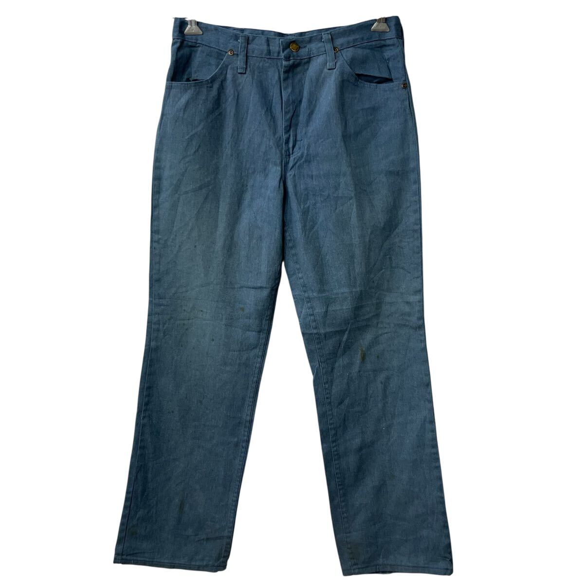  80〜90s USA製 RUSTLER スラックスパンツ W32 ライトブルー ラスラー タロンジップ ジップアップ 〜90年代 スラックス ボトムス 2603-172