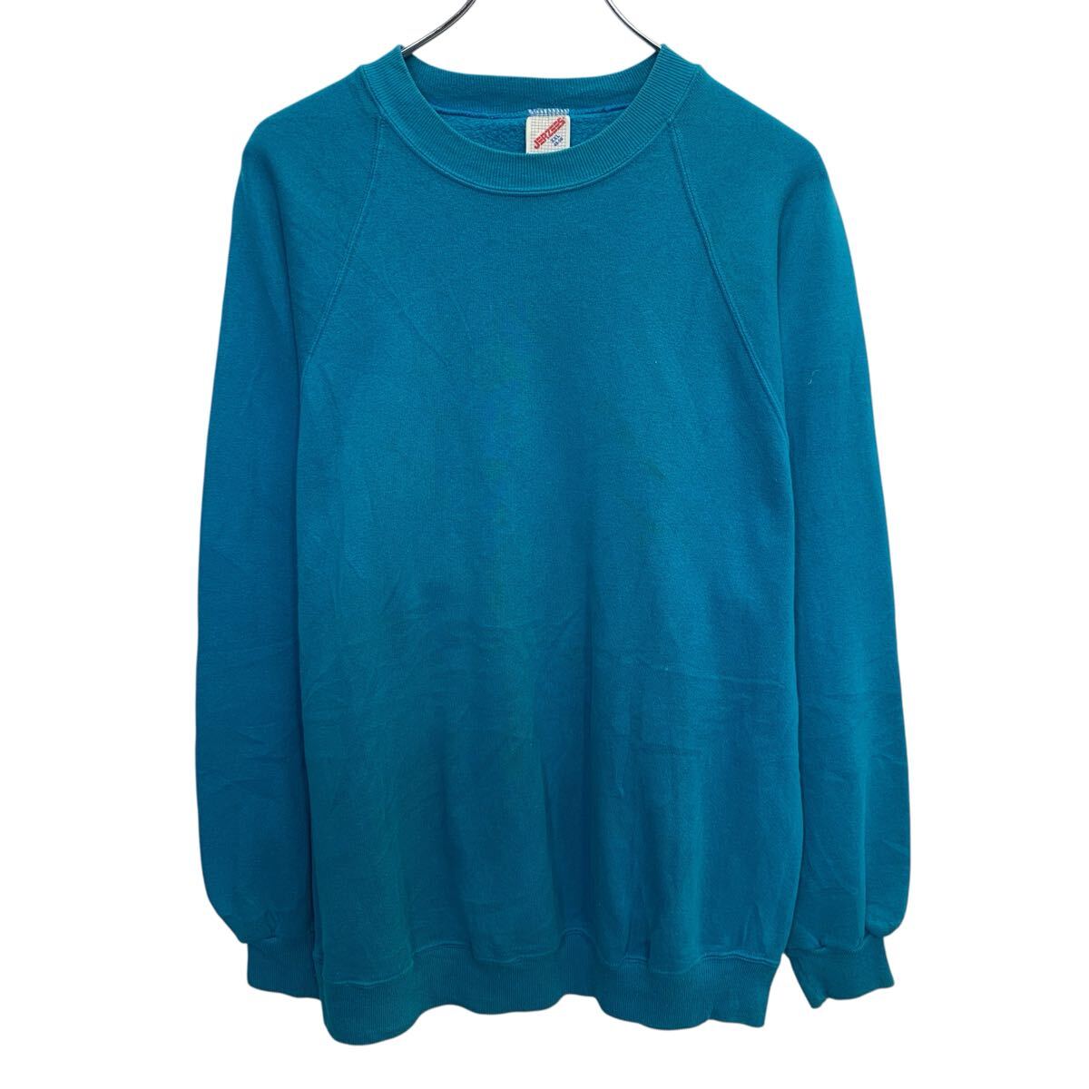 【中古】【古着】 80～90s USA製 JERZEES 無地スウェット トレーナー XXL ライトブルー ジャージーズ プルオーバー 90年代 プレーン 春秋物 a803-5541
