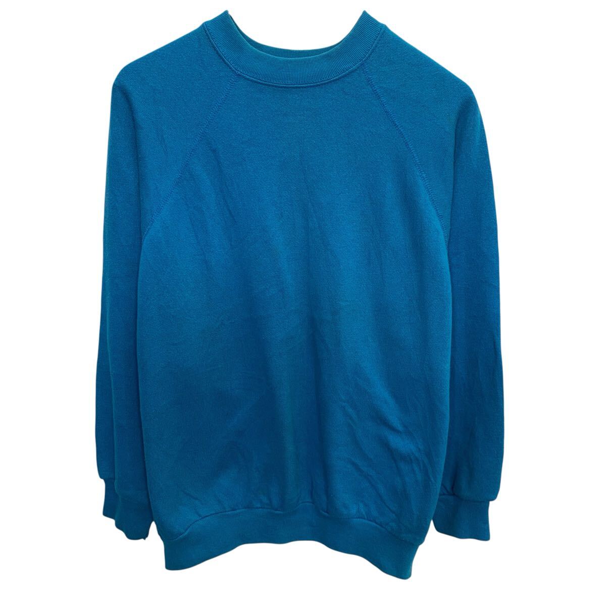 【中古】【古着】 ～90s USA製 Tultex 無地スウェット トレーナー XL ライトブルー タルテックス プルオーバー ～90年代 ラグラン プレーン 春秋物 a803-5544