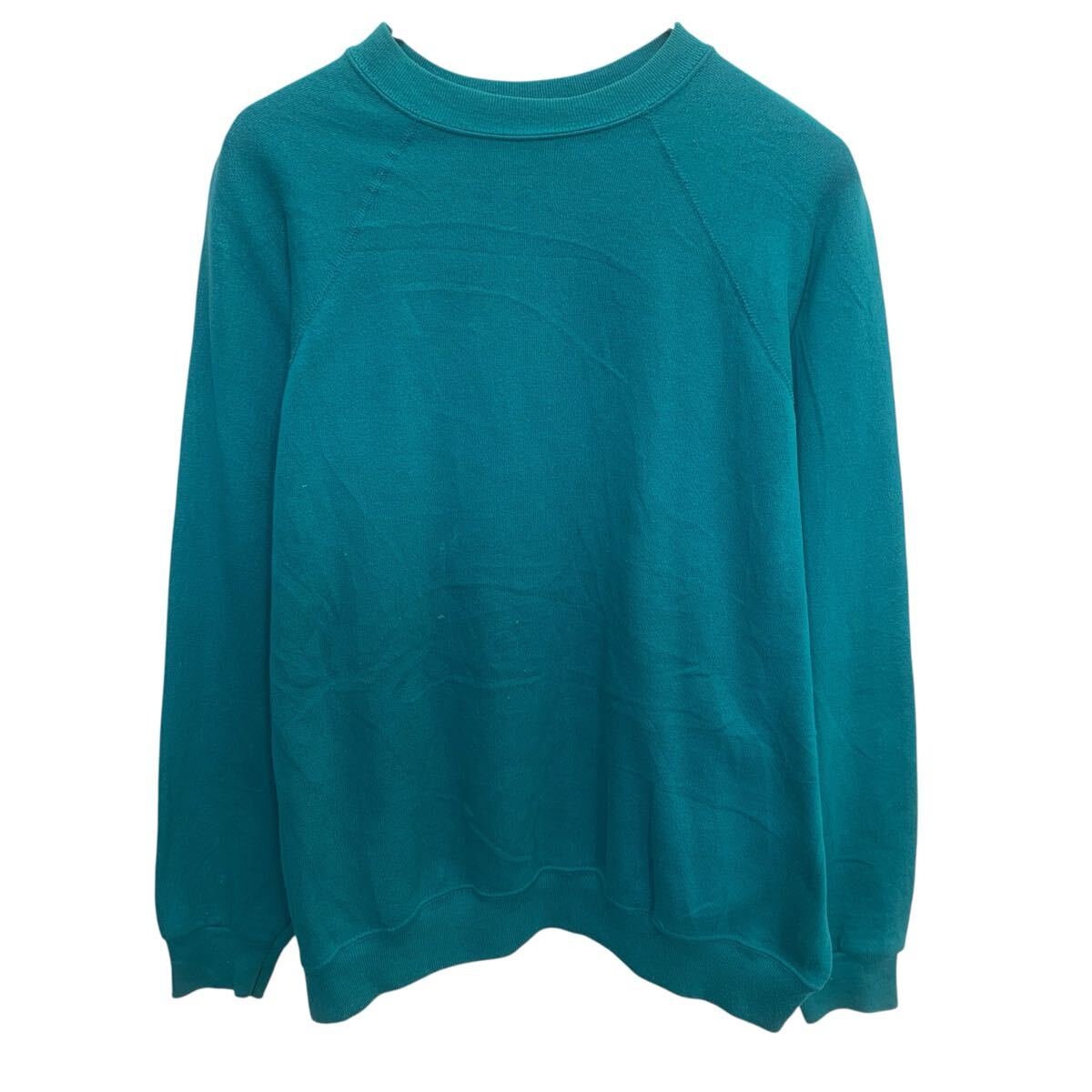 【中古】【古着】 80s USA製 Sweat appeal Tultex 無地スウェット トレーナー XL グリーン タルテックス プルオーバー 80年代 ラグラン 春秋物 a803-5548