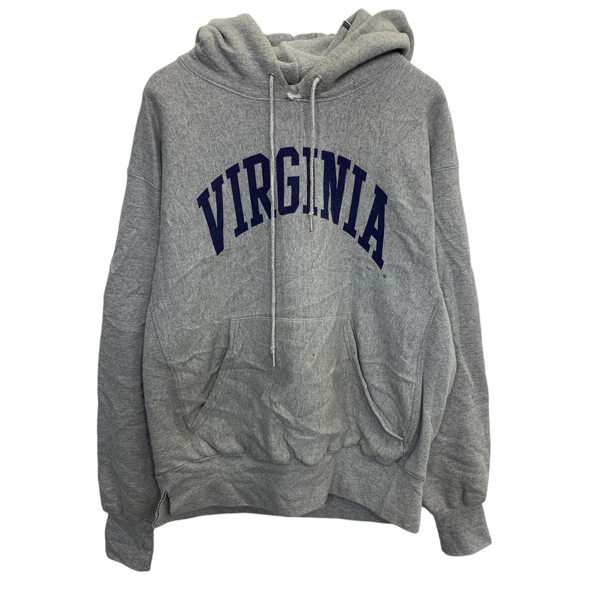 【中古】【古着】 Lee プリントスウェット パーカー L グレー リー プルオーバー フーディー ビッグプリント トップス 春秋物 a803-5555