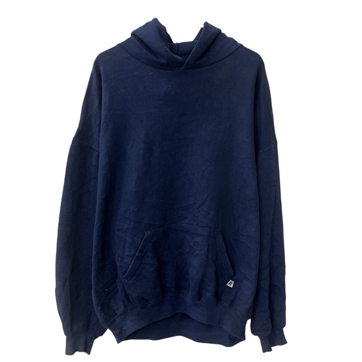  90s〜メキシコ製 RUSSELL ATHLETIC 無地スウェット パーカー 2XL ネイビー ラッセルアスレティック プルオーバー 90年代〜 秋物 a803-5565