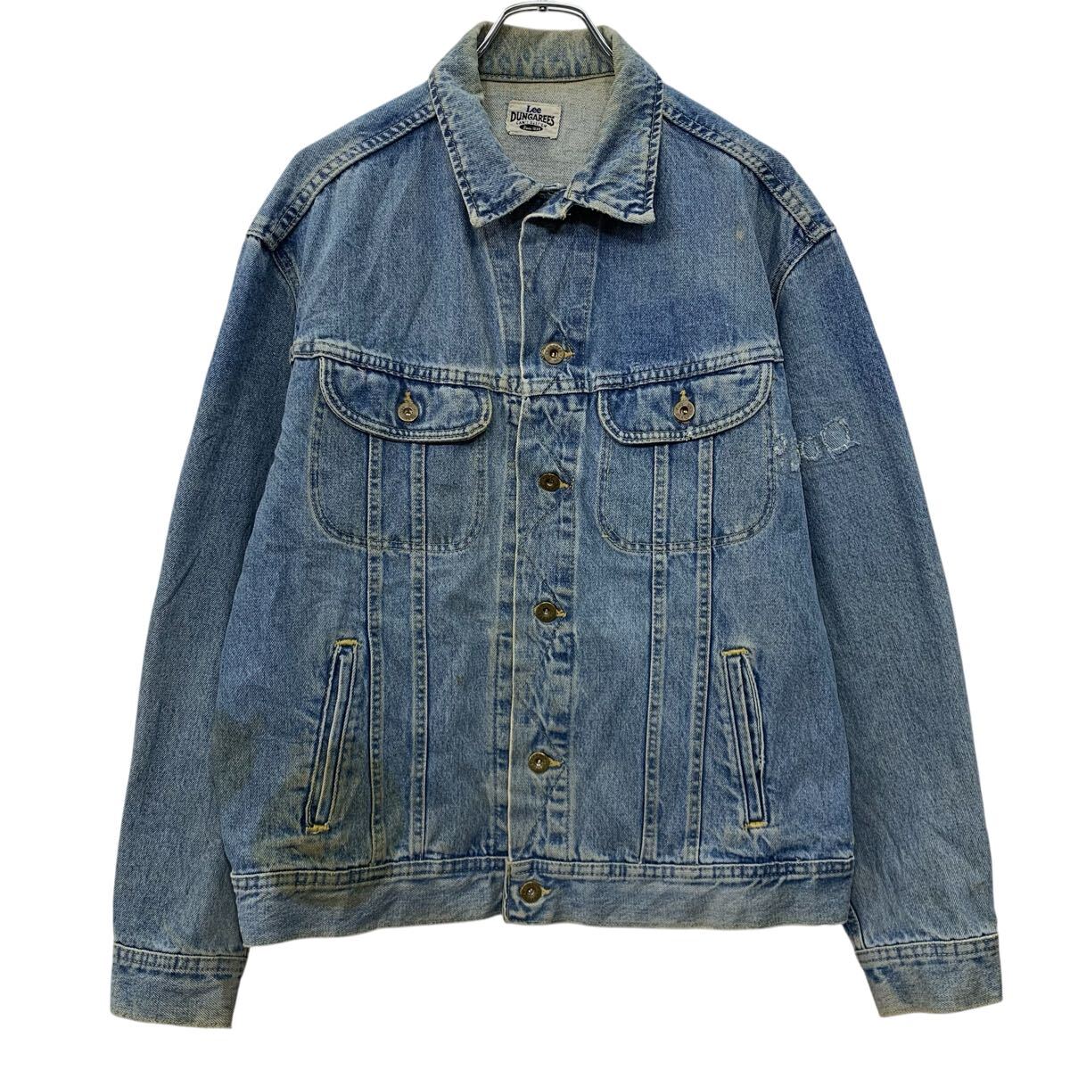 【中古】【古着】 Lee デニムジャケット M〜 ライトブルー リー ボタン 胸ポケット アメカジ カジュアル ジージャン デニム アウター 春秋物 a803-5694