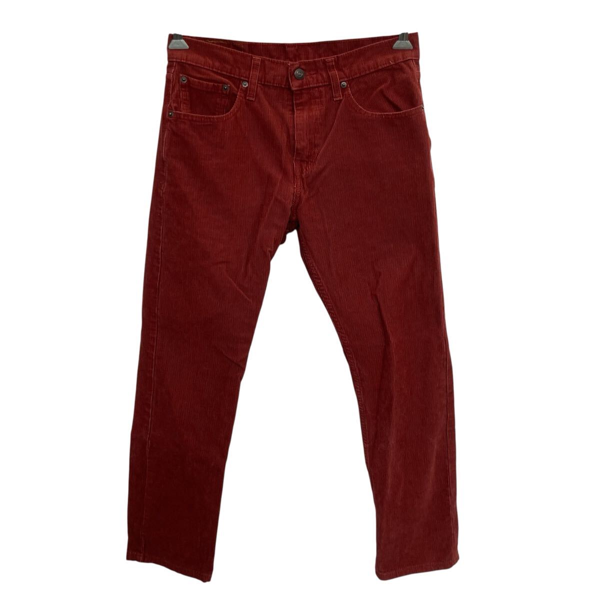 【中古】【古着】 Levi's 502 コーデュロイパンツ W30 レッド リーバイス ジップアップ カジュアル コーデュロイ 細畝 コットン 2603-349