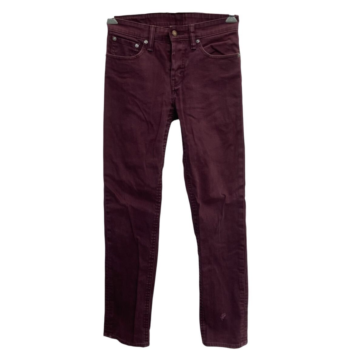 【中古】【古着】 Levi's 511 デニムパンツ W28 ワインレッド リーバイス ボタンフライ アメカジ ジーンズ デニム コットン 2603-350