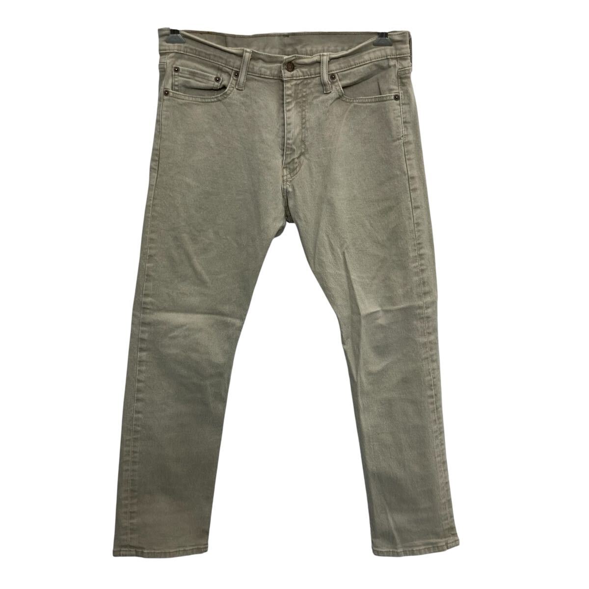 【中古】【古着】 Levi's 513 デニムパンツ W32 ベージュ リーバイス ジップアップ デニム コットン アメカジ ジーンズ 2603-366
