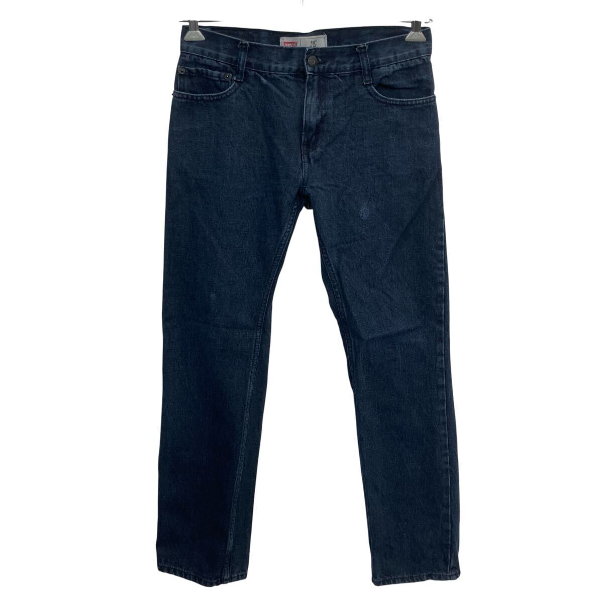 【中古】【古着】 Levi's 511 デニムパンツ W29 ネイビー リーバイス ジップアップ デニム コットン スリム アメカジ ジーンズ 2603-376