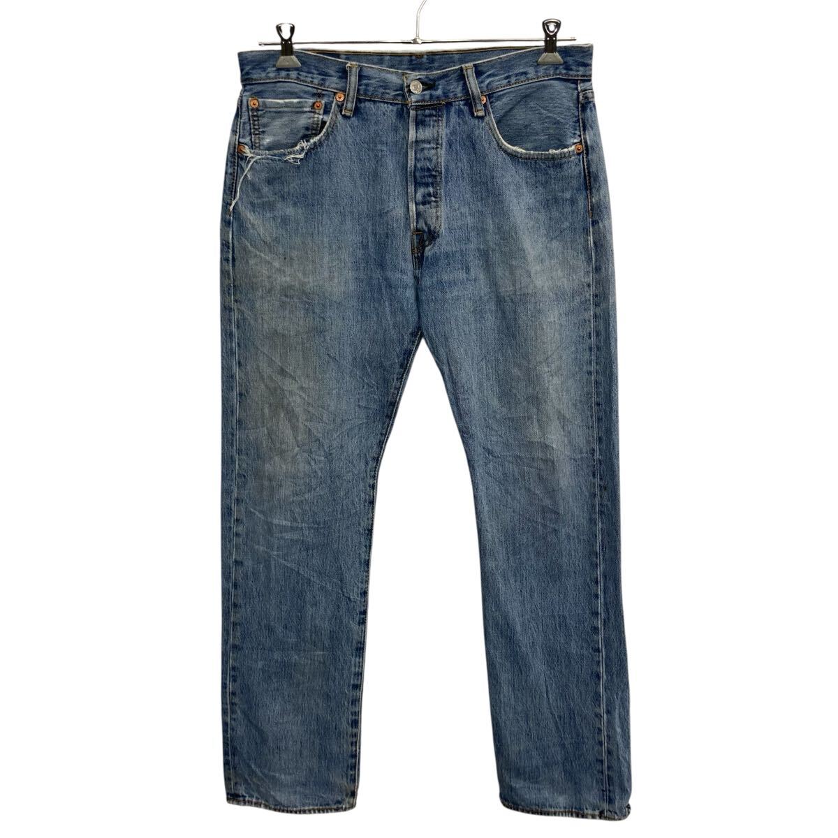 【中古】【古着】 Levi's 501 デニムパンツ W33 ライトブルー リーバイス ボタンフライ コインポケット アメカジ デニム ジーンズ 2604-122