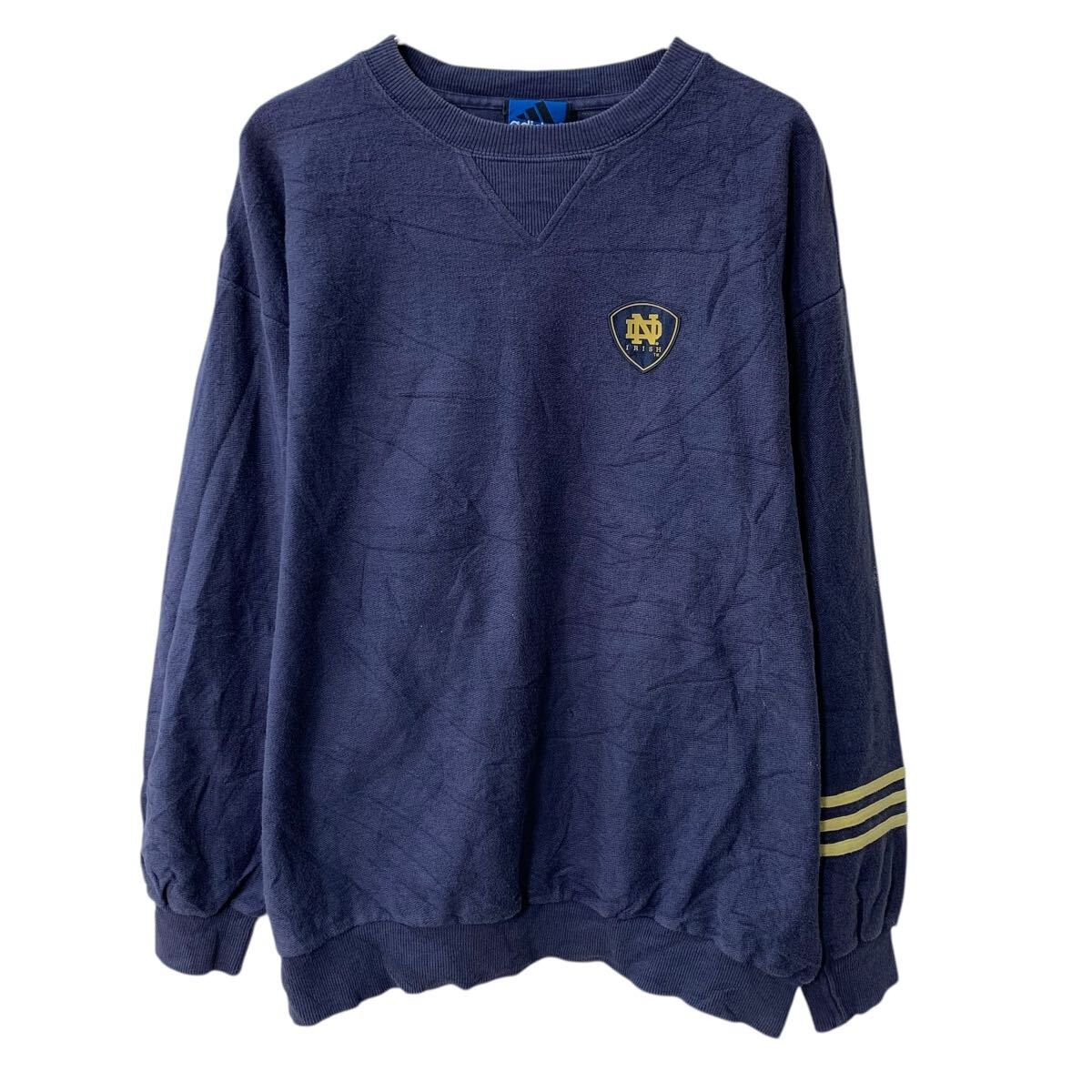 Other - 【中古】【古着】 00s adidas ロゴスウェット トレーナー L ネイビー アディダス プルオーバー 00年代 前Vガゼット ワンポイント トップス 秋物 a804-5283