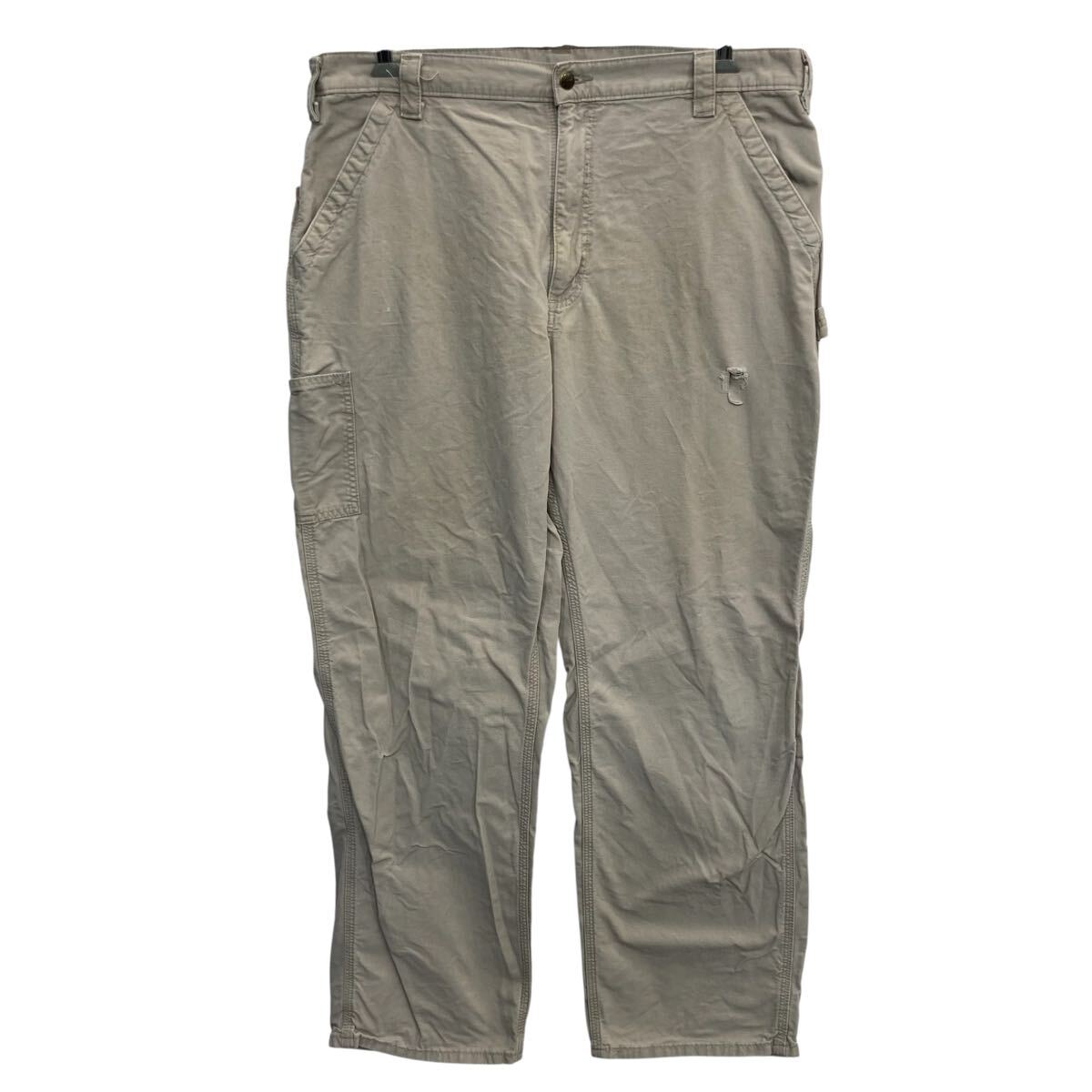Rakuten - 【中古】【古着】 メキシコ製 Carhartt ワークパンツ W40 ベージュ カーハート ジップアップ ペインター カーゴパンツ ワーク ボトムス 2604-210