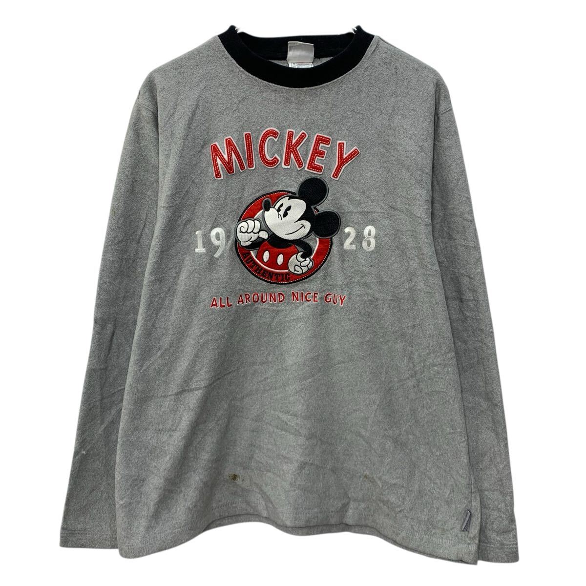 【中古】【古着】 Disney Store Exclusive ロゴスウェット トレーナー M グレー ディズニーストア プルオーバー フリース生地 ミッキー 秋物 a804-5518