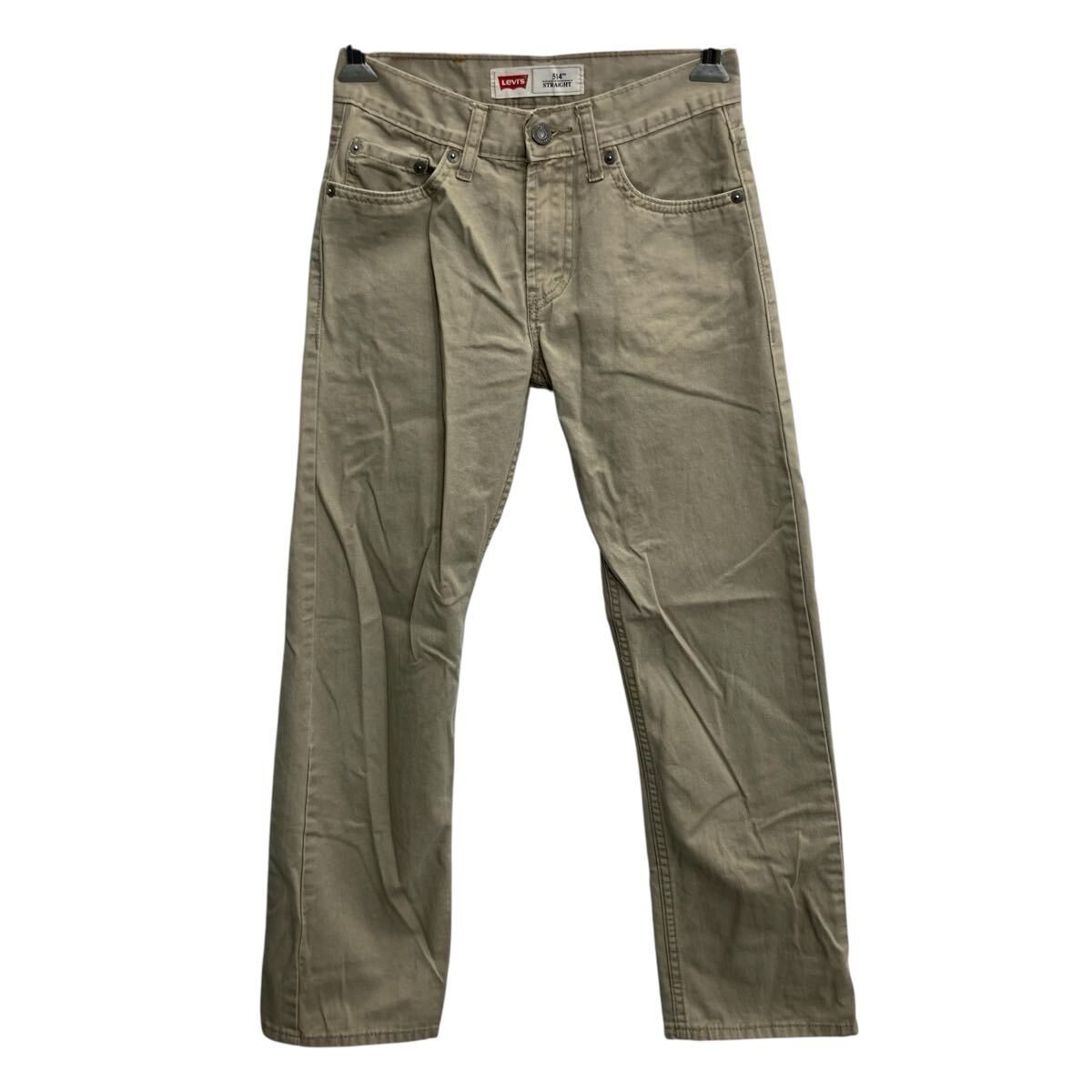 【中古】【古着】 Levi's 514 ジュニア デニムパンツ W26 ベージュ リーバイス ジップアップ 紙パッチ コインポケット アメカジ デニム ジーンズ 2604-394