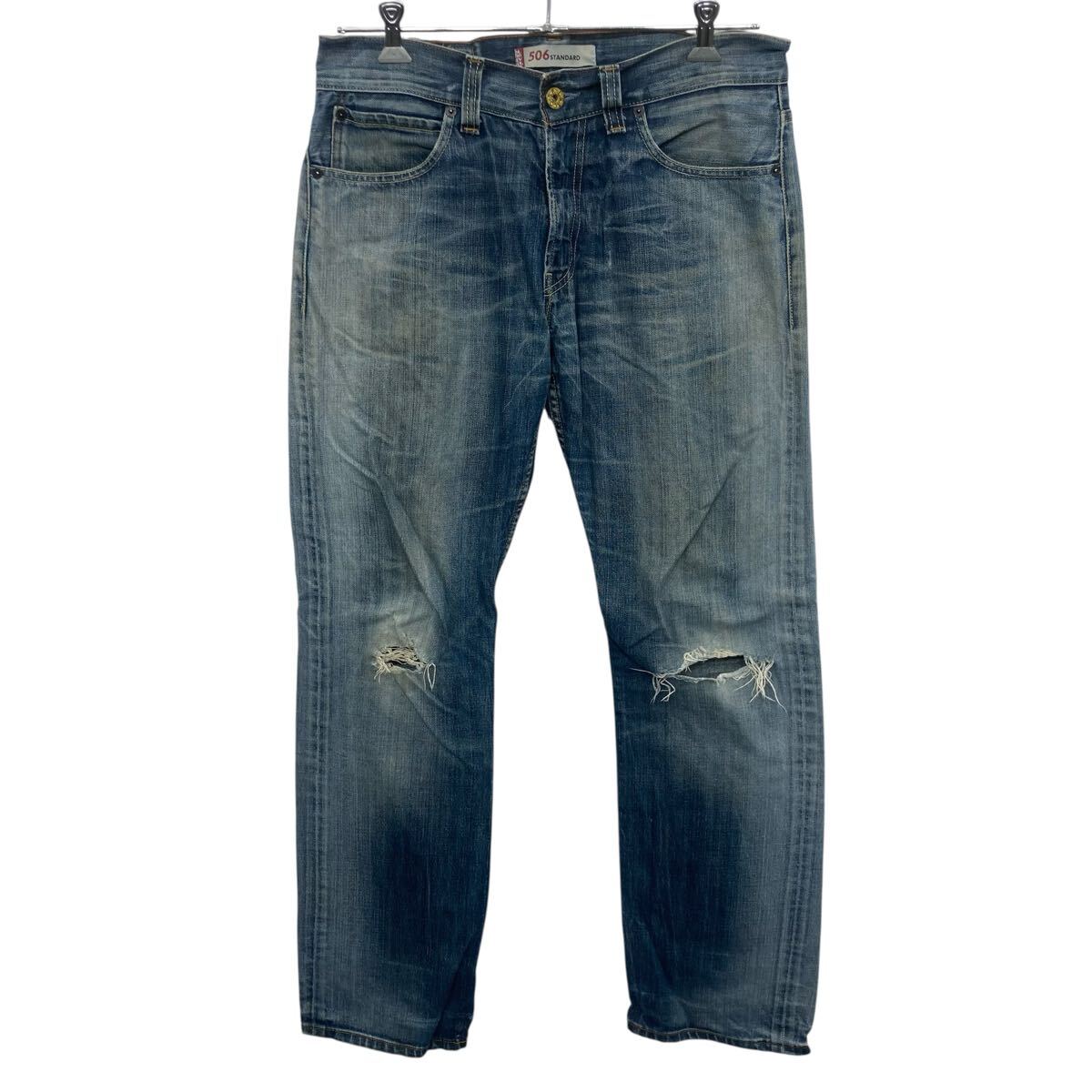 【中古】【古着】 Levi's 506 デニムパンツ W34 インディゴブルー リーバイス ジップアップ ゴールデンサイズ アメカジ デニム ジーンズ 2604-446