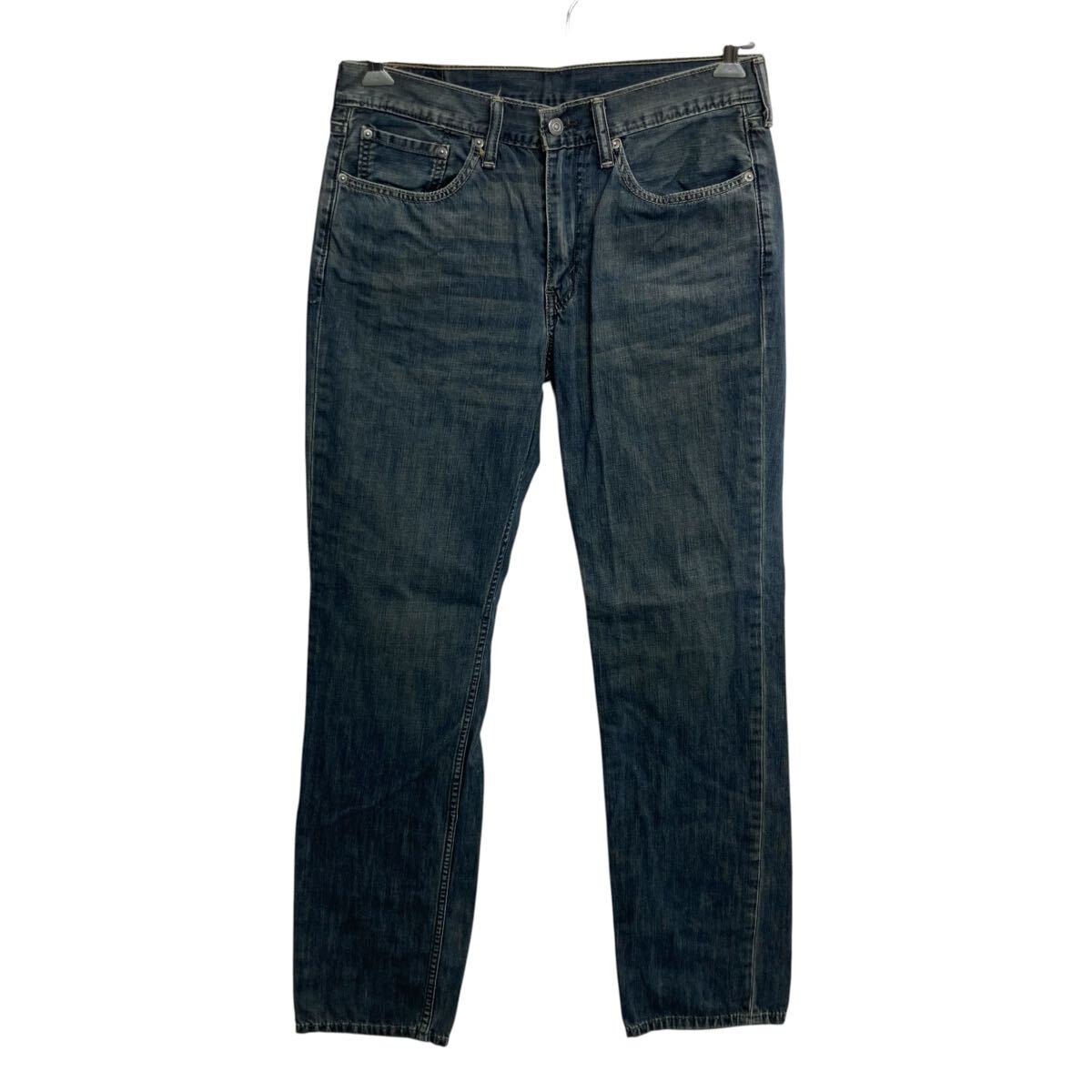 【中古】【古着】 Levi's 514 デニムパンツ W32 ダークブルー リーバイス ジップアップ 紙パッチ コインポケット アメカジ デニム ジーンズ 2604-462