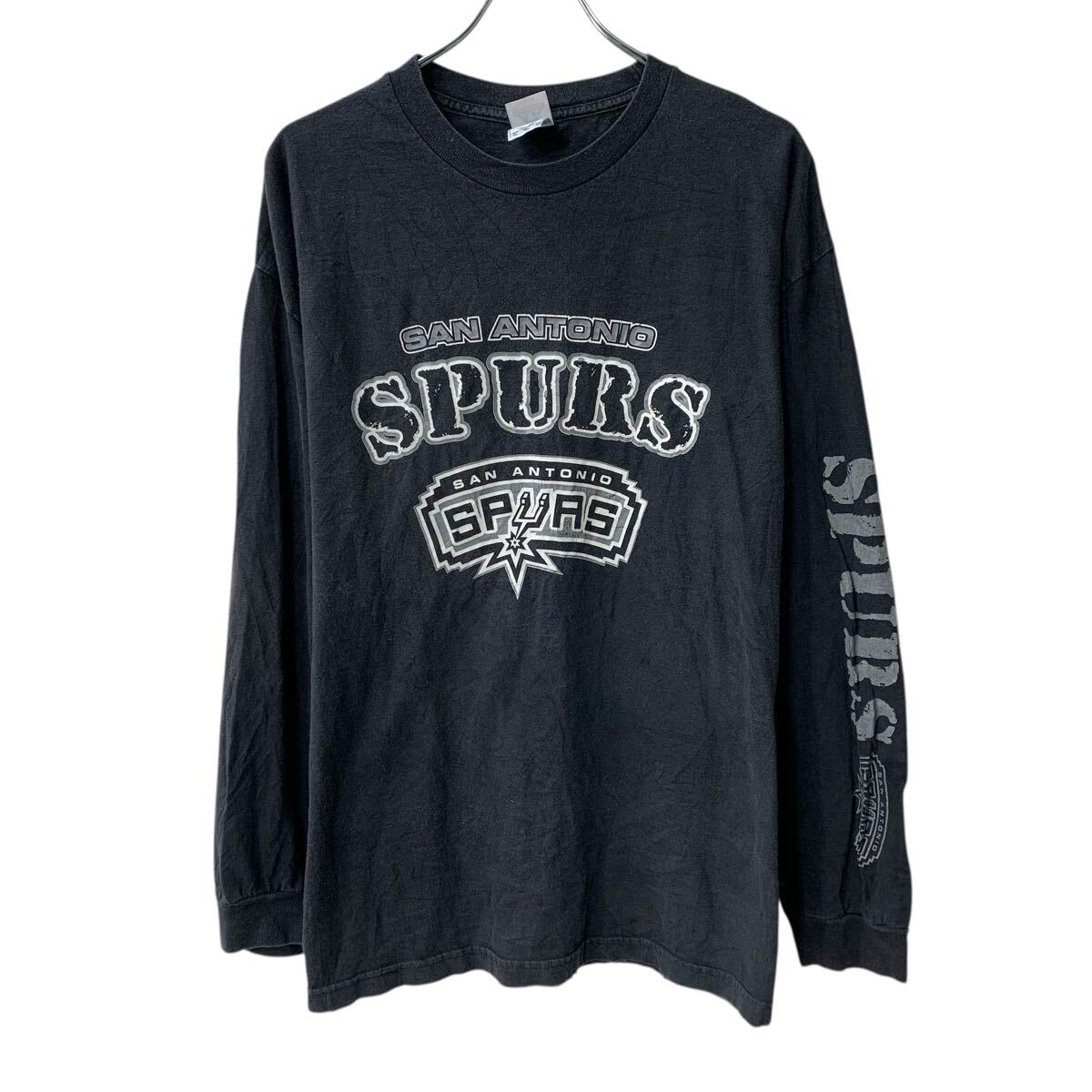  ALSTYLE APPAREL & ACTIVEWEAR 長袖 プリントTシャツ XL ブラック プルオーバー 両面 アームプリント ロンT ロングT 春夏物 a804-6028