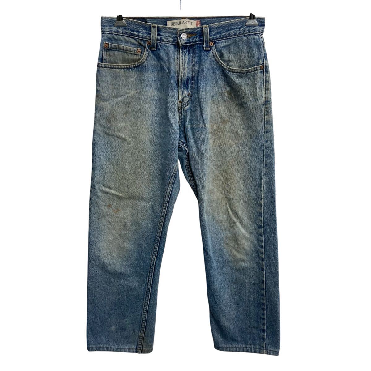 【中古】【古着】 Levi's 505 デニムパンツ W32 ライトブルー リーバイス ジップアップ レギュラーフィット アメカジ デニム ジーンズ 2604-568