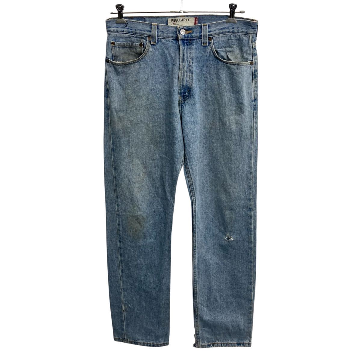 Rakuten - 【中古】【古着】 Levi's 505 デニムパンツ W33 ライトブルー リーバイス ジップアップ レギュラーフィット アメカジ デニム ジーンズ 2604-575