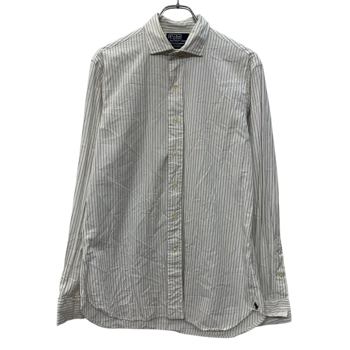 【中古】【古着】 90s Polo by Ralph Lauren 長袖 チェックシャツ M ホワイト ポロ...
