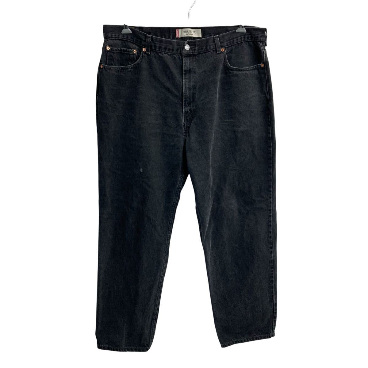  Levi's 550 デニムパンツ W42 ブラック リーバイス ジップアップ YKKジップ ビッグサイズ リラックスフィット アメカジ ジーンズ 2604-595