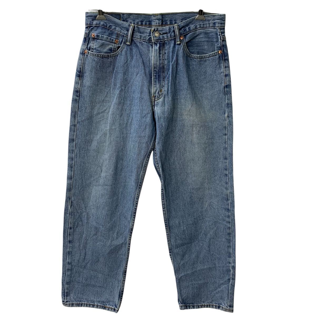 【中古】【古着】 Levi's 550 デニムパンツ W34 インディゴブルー リーバイス ジップアップ 紙パッチ コインポケット アメカジ デニム ジーンズ 2605-68