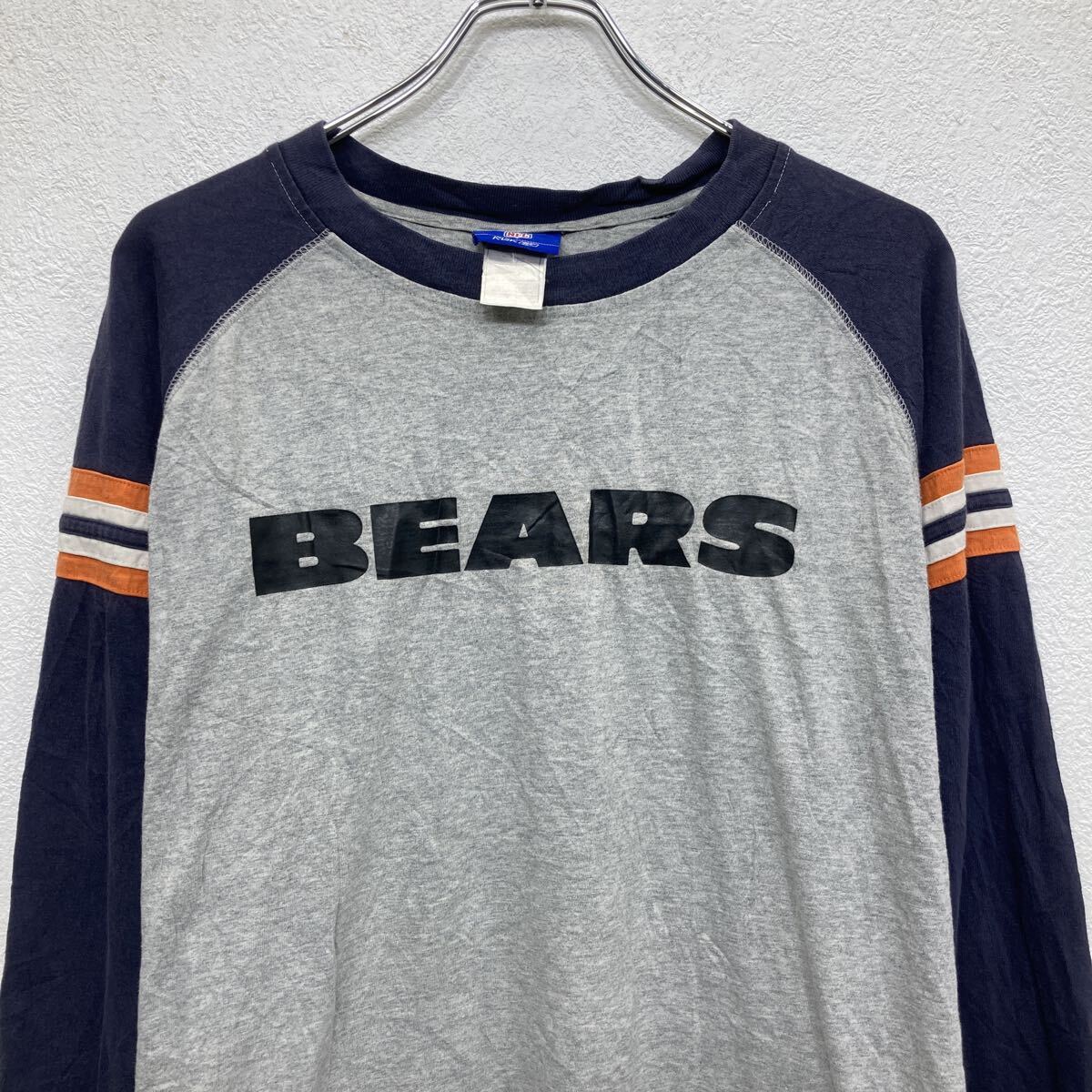 古着屋DENの【中古】【古着】 Reebok 長袖 プリントTシャツ XL グレー ネイビー リーボック プルオーバー ラグラン NFL BEARS ロンT ロングT 春物 a804-6636｜アングル2