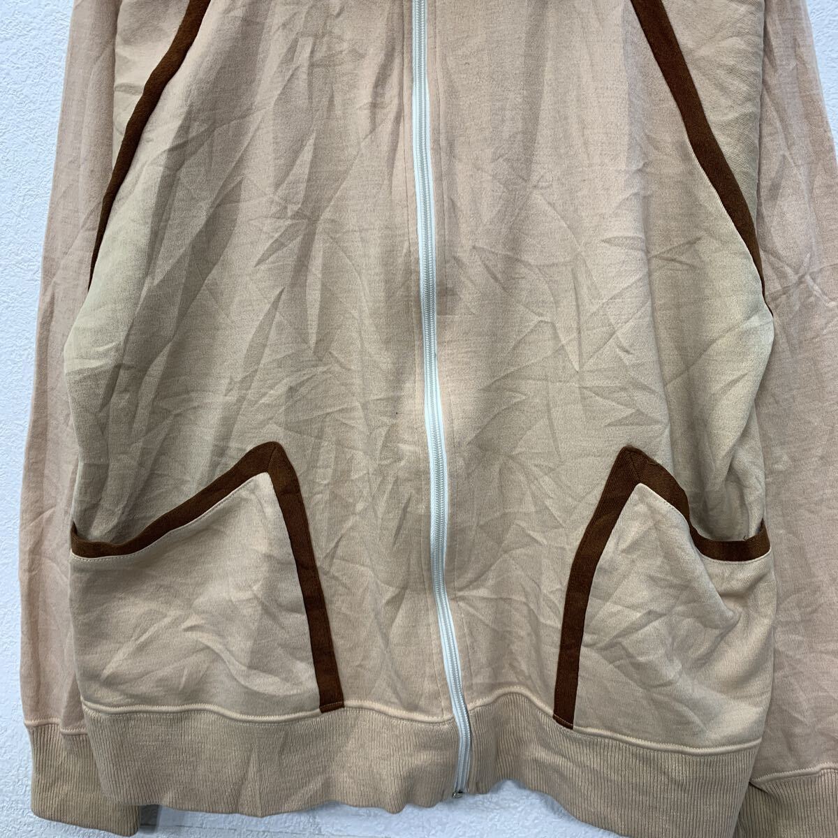 古着屋DENの【中古】【古着】 〜80s Liberty Bell アクリルジャージ S〜 ベージュ リバティーベル ジップアップ 〜80年代 モックネック ラグラン 春秋物 a805-5067｜アングル3