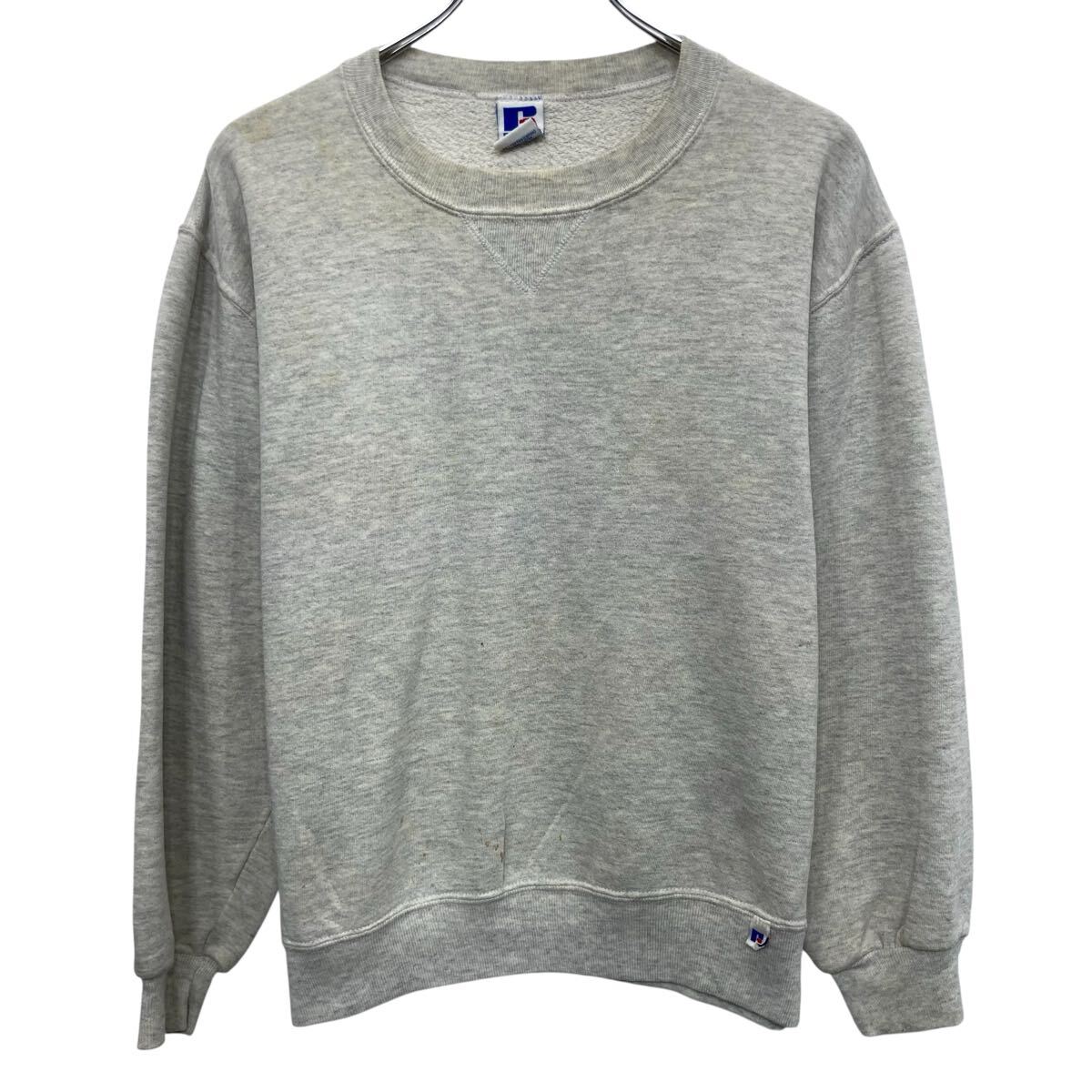 Rakuten - 【中古】【古着】 90s USA製 RUSSELL ATHLETIC 無地スウェット トレーナー M ライトグレー ラッセルアスレティック プルオーバー 前Vガゼット 秋物 a805-5401
