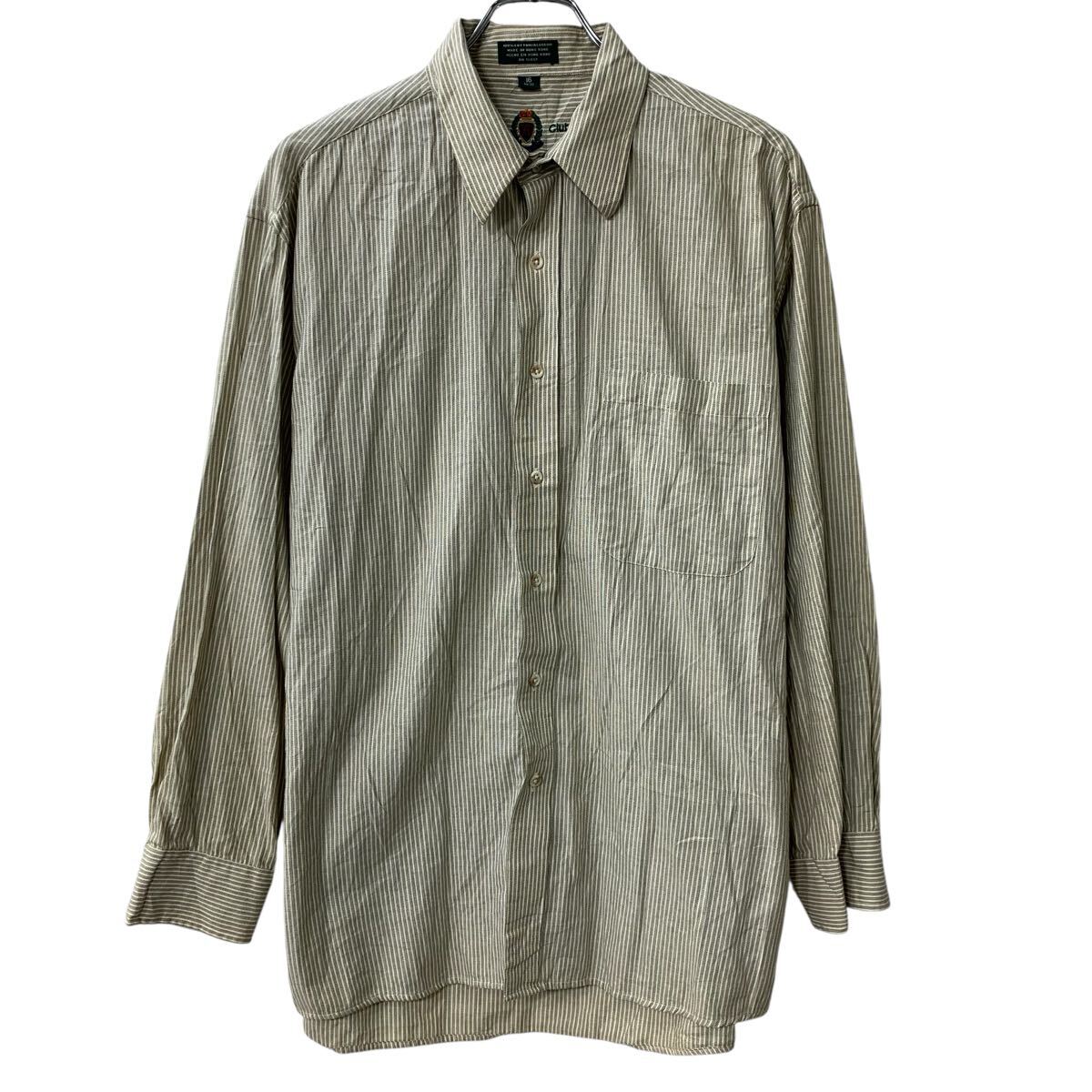 Rakuten - 【中古】【古着】 Hunt Club 長袖 ストライプシャツ L アイボリー ボタン ストライプ柄 胸ポケット 長袖シャツ トップス 春物 a805-5516