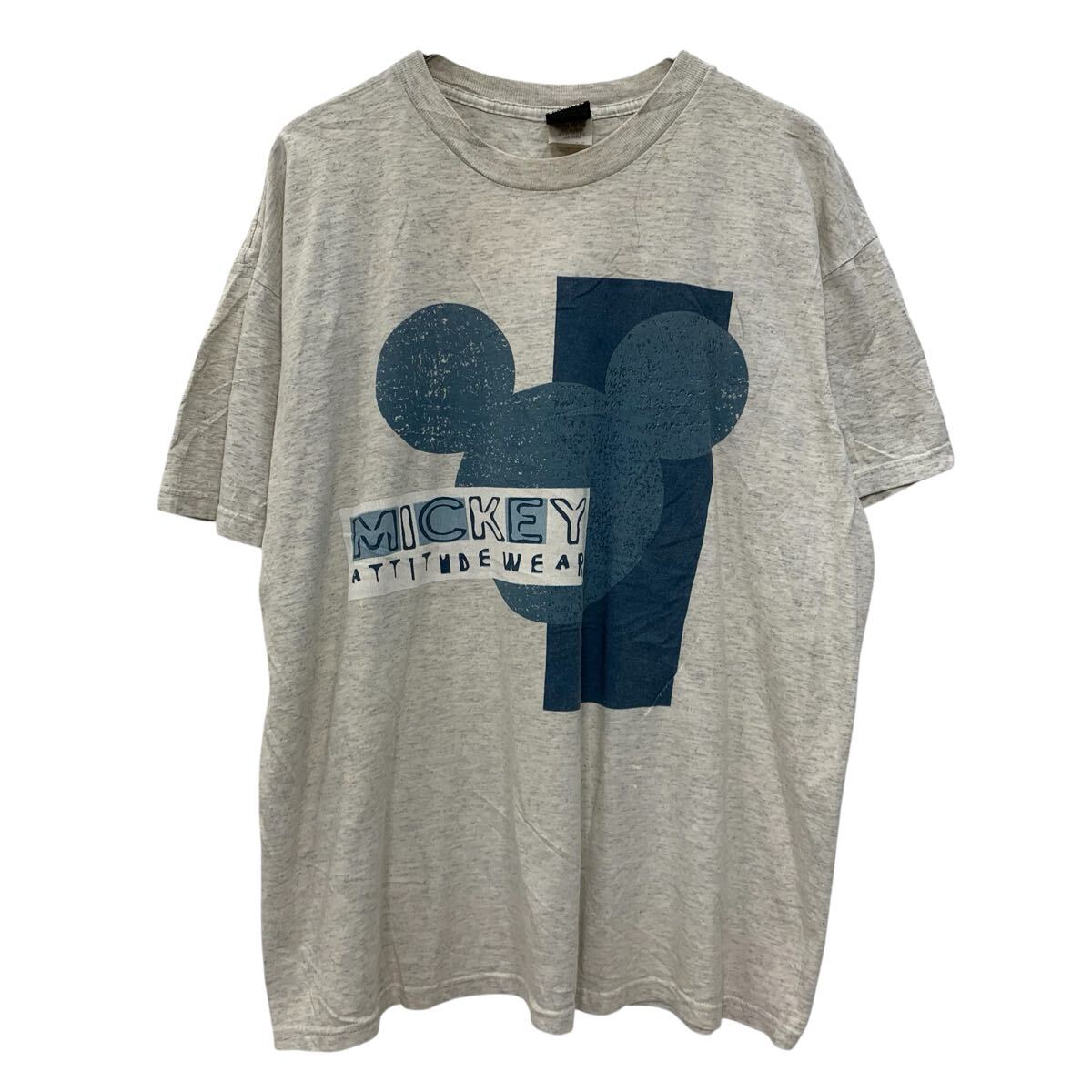 【中古】【古着】 90s MICKEY UNLIMITED 半袖 キャラクターTシャツ XL グレー ミッキー・アンリミテッド プルオーバー 90年代 ミッキー..