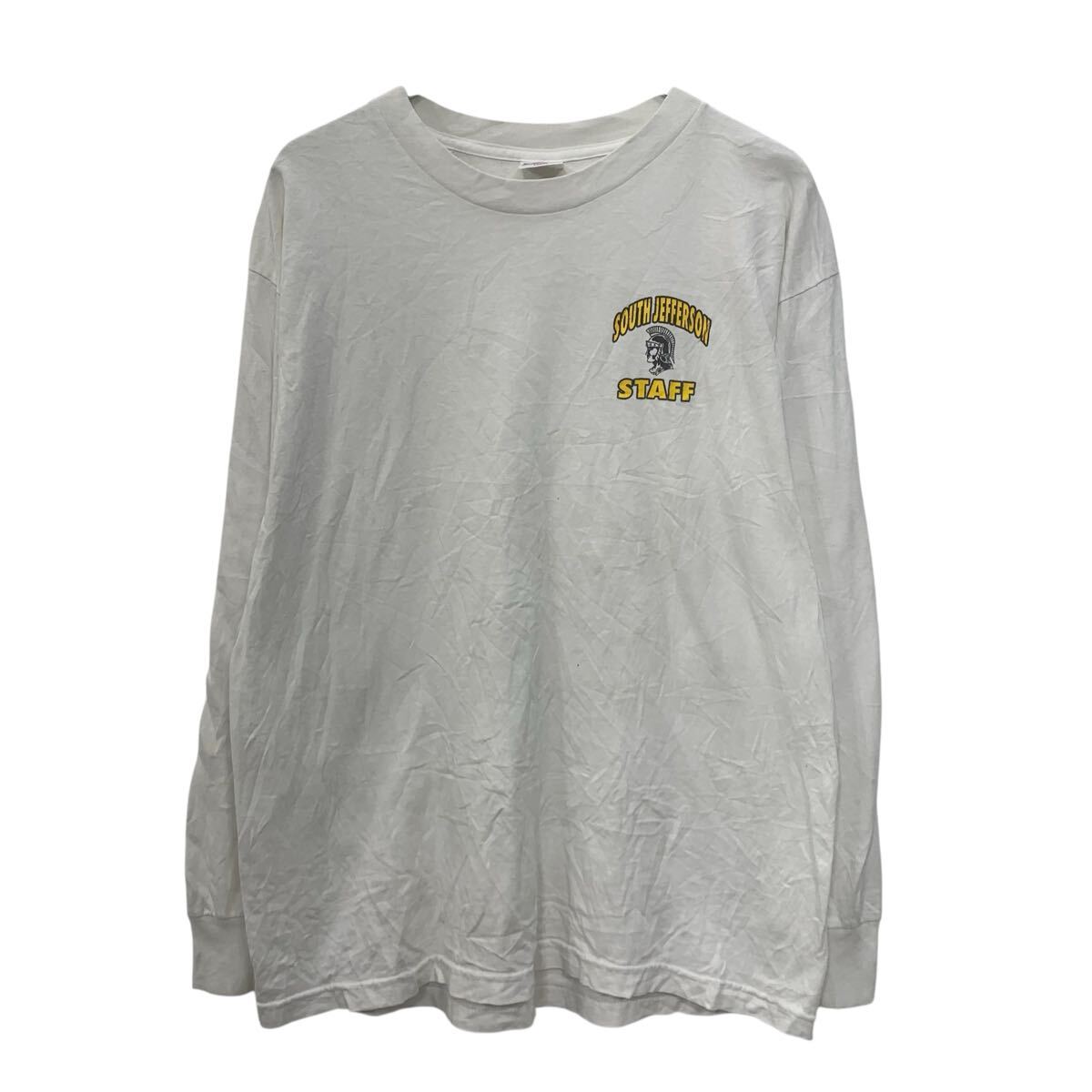  メキシコ製 Alstyle Apparel &Activewear AAA 長袖 プリントTシャツ L ホワイト トリプルエー プルオーバー アームプリント 春物 a805-5923