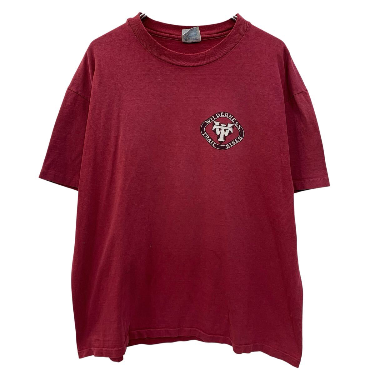 Rakuten - 【中古】【古着】 90s Hanes 半袖 プリントTシャツ XL ワインレッド ヘインズ プルオーバー 90年 バックプリント ワンプリント 夏物 a805-6047