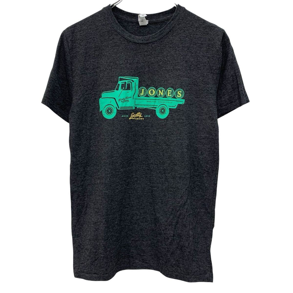 Rakuten - 【中古】【古着】 THREADFAST APPAREL 半袖 プリントTシャツ S ダーク グレー グリーン プルオーバー ビッグプリント 両面プリント 夏物 a805-6059