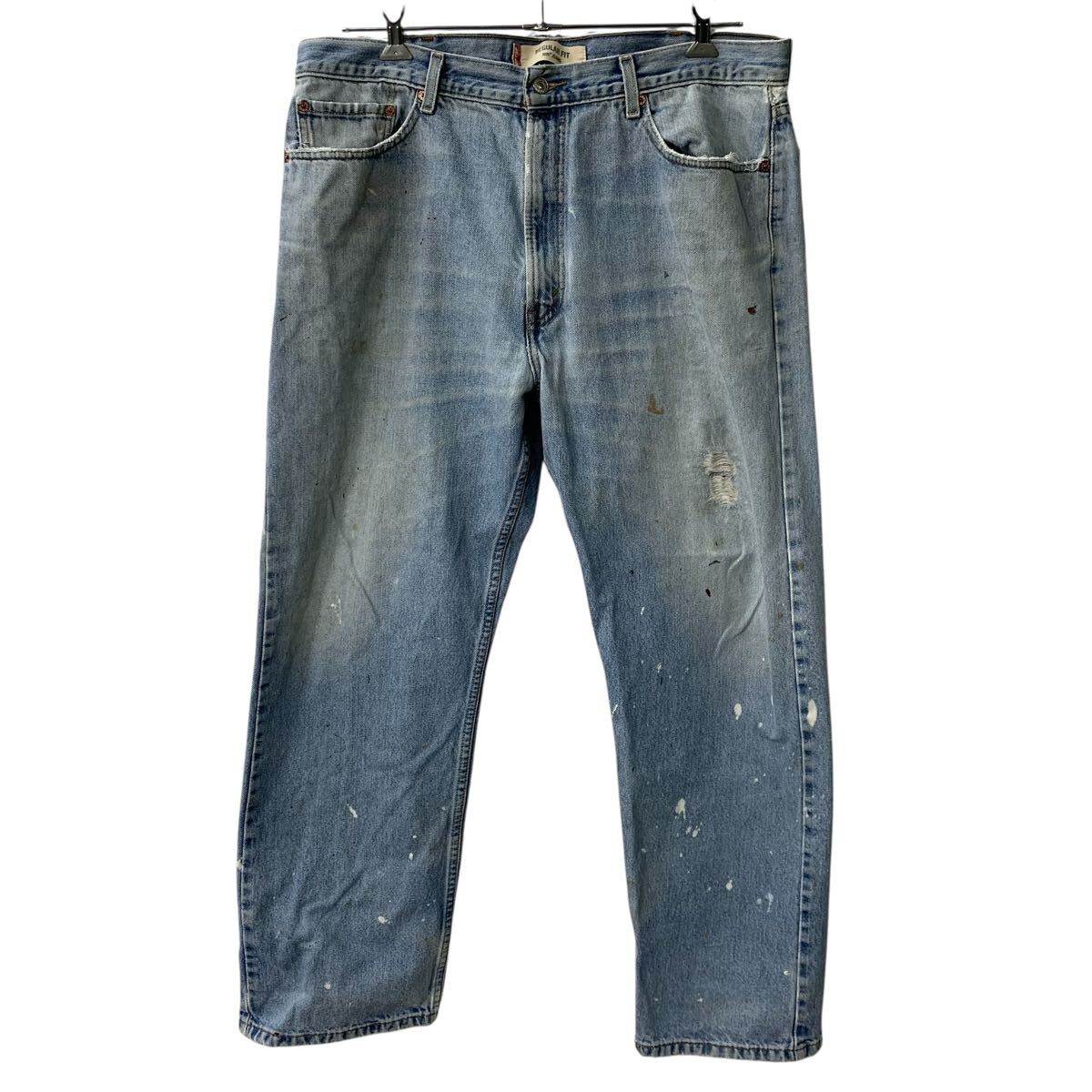Rakuten - 【中古】【古着】 Levi's 505 デニムパンツ W40 ライトブルー リーバイス ジップアップ レギュラーフィット 紙パッチ アメカジ デニム ジーンズ 2605-356