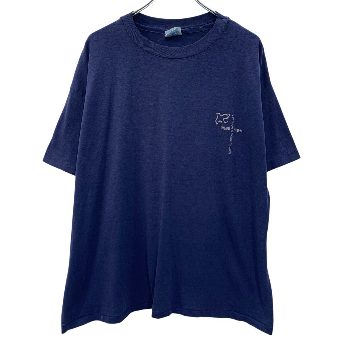 Rakuten - 【中古】【古着】 90s Hanes 半袖 プリントTシャツ XL ネイビー ヘインズ プルオーバー 90年代 バックプリント カットソー ワンプリント なつもな a805-6249