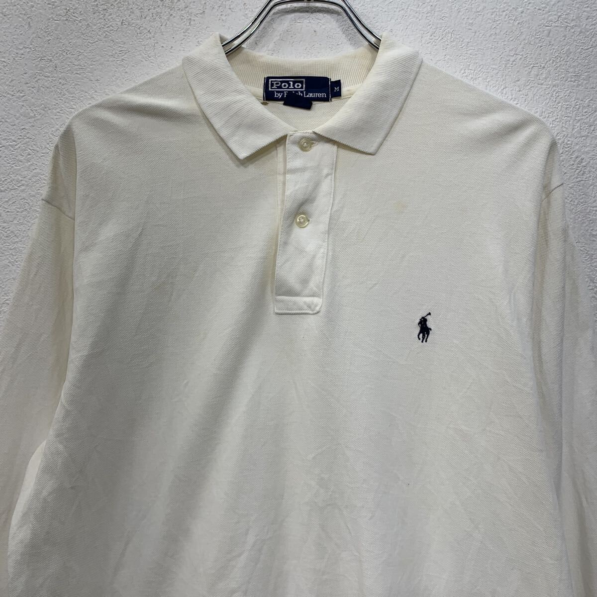 【中古】【古着】 90s POLO by RALPH LAUREN 長袖 ポロシャツ M ホワイト ポロバイラルフローレン ハーフボタン 90年代 ポニー刺繍 春物 a805-6337 voxtrading-10228330 古着屋DEN サンプル画像2