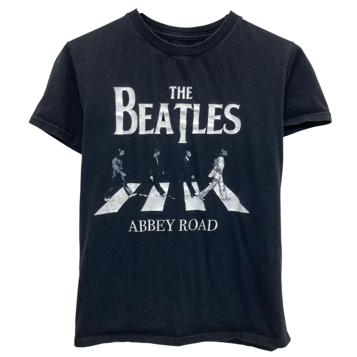 【中古】【古着】 THE BEATLES 半袖 バンドTシャツ ブラック ザ・ビートルズ プルオーバー ABBEY ROAD アビイ・ロード バンT カットソー 夏物 a805-6572