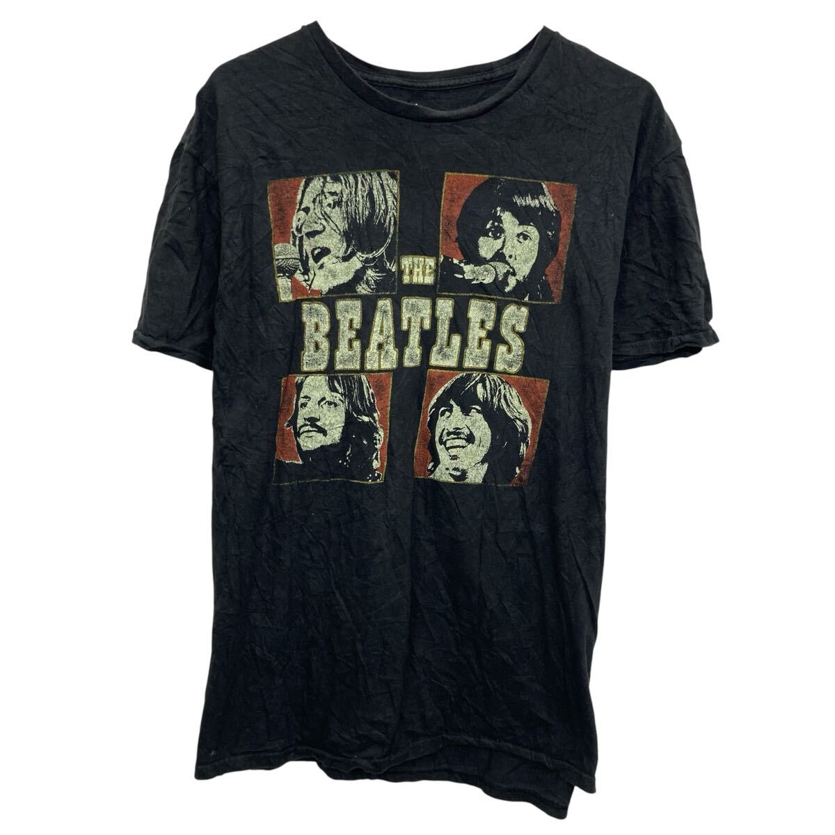 【中古】【古着】 メキシコ製 THE BEATLES 半袖 バンドTシャツ XL ブラック ザ・ビートルズ プルオーバー Let It Be バンT カットソー 夏物 a805-6576
