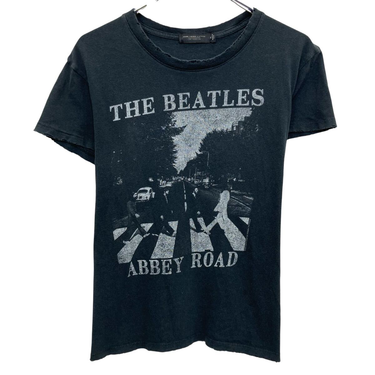 【中古】【古着】 USA製 JUNK FOOD CLOTHING 半袖 バンドTシャツ M ブラック ジャンクフードクロージング プルオーバー THE BEATLES 夏物 a805-6581