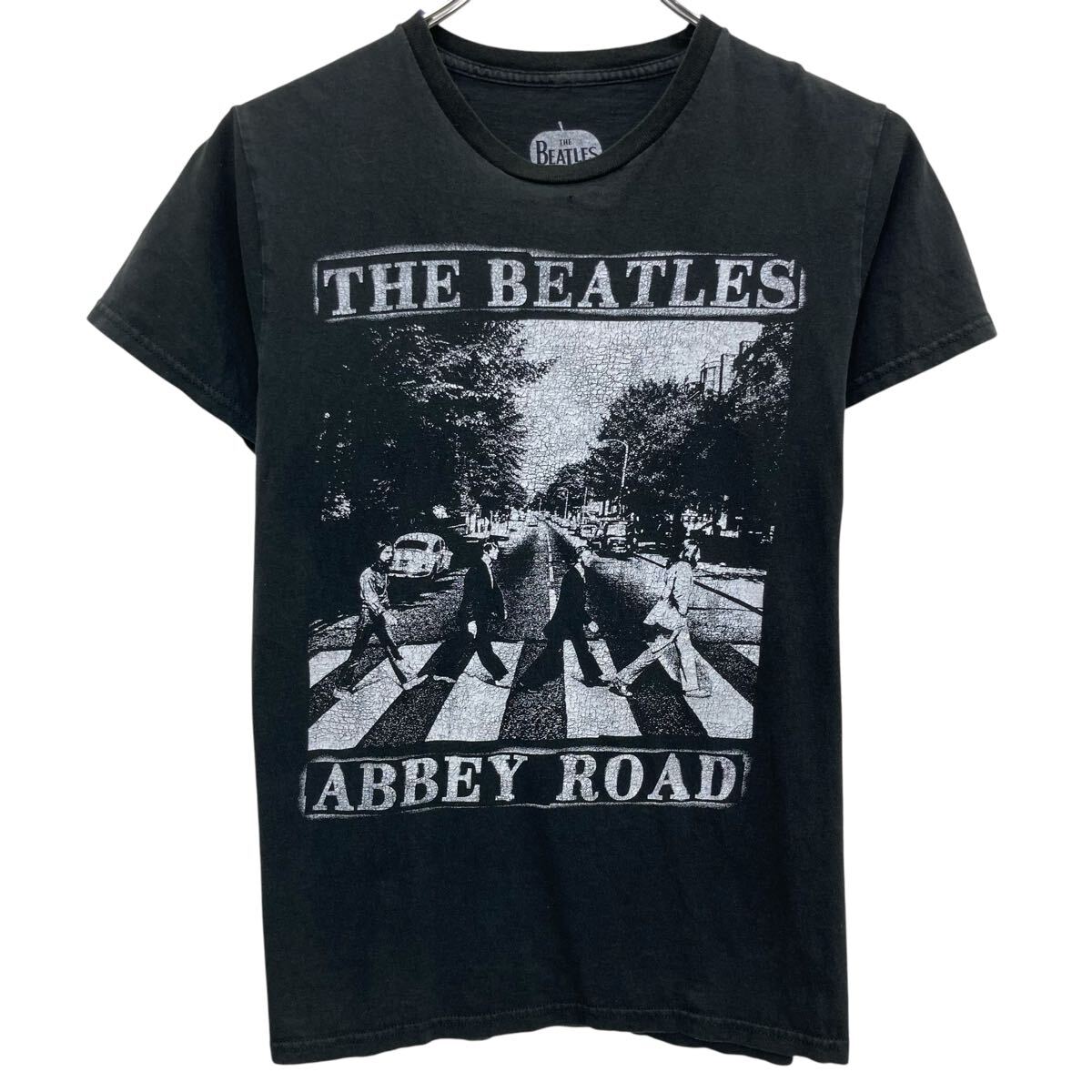 【中古】【古着】 THE BEATLES 半袖 バンドTシャツ M ブラック ザ・ビートルズ プルオーバー ABBEY ROAD アビーロード バンT カットソー 夏物 a805-6582
