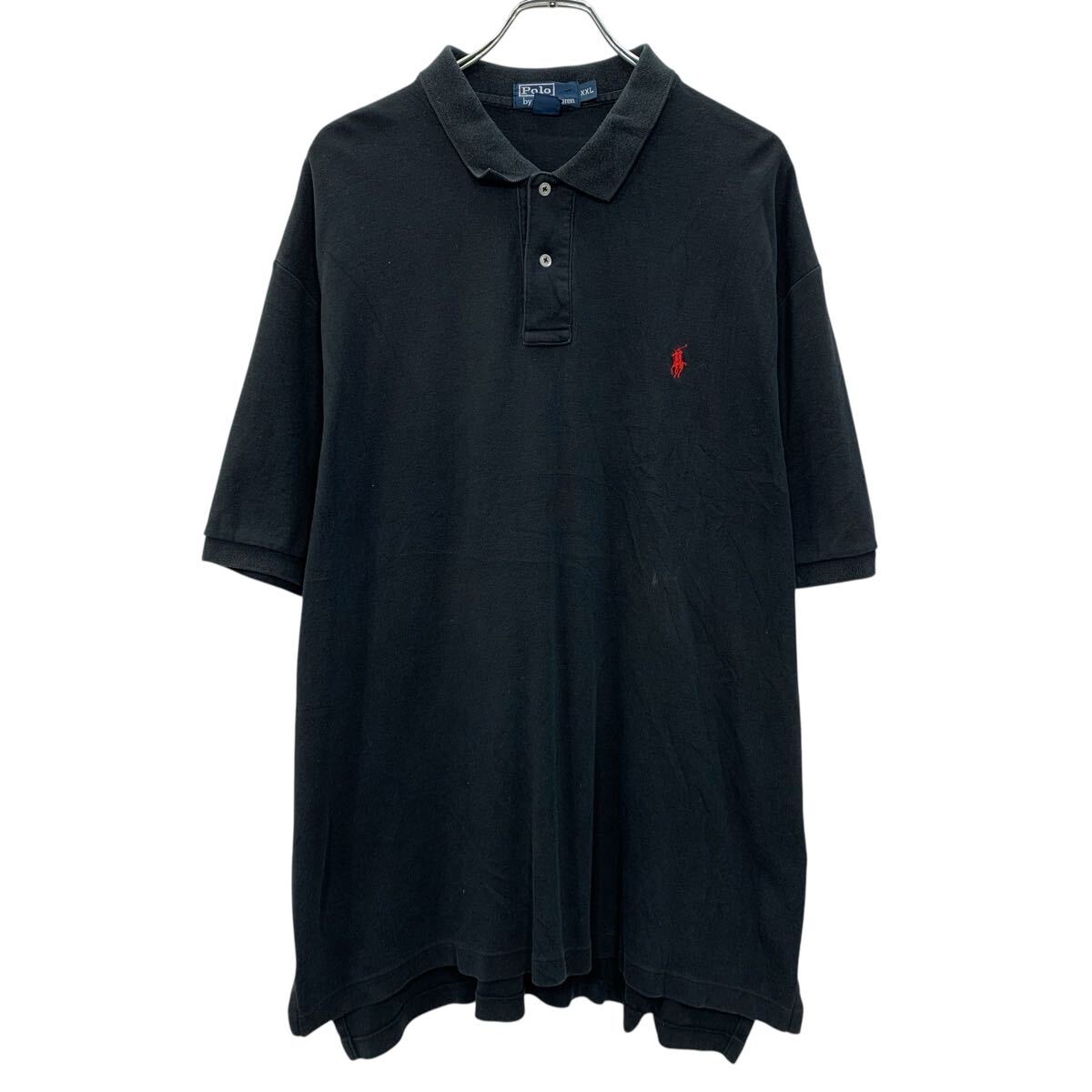 Rakuten - 【中古】【古着】 90s POLO by RALPH LAUREN 半袖 ポロシャツ XXL ブラック ポロバイラルフローレン ハーフボタン 90年代 ポニー刺繍 夏物 a805-6617