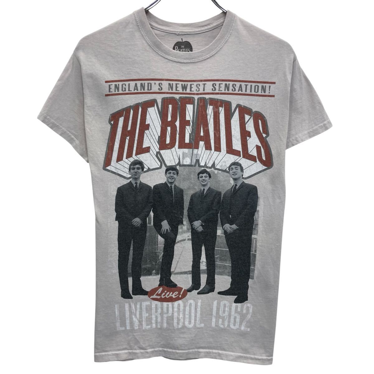 【中古】【古着】 THE BEATLES 半袖 バンドTシャツ S ダスティピンク ザ・ビートルズ プルオーバー クルーネック ロックバンド カットソー 夏物 a805-6637