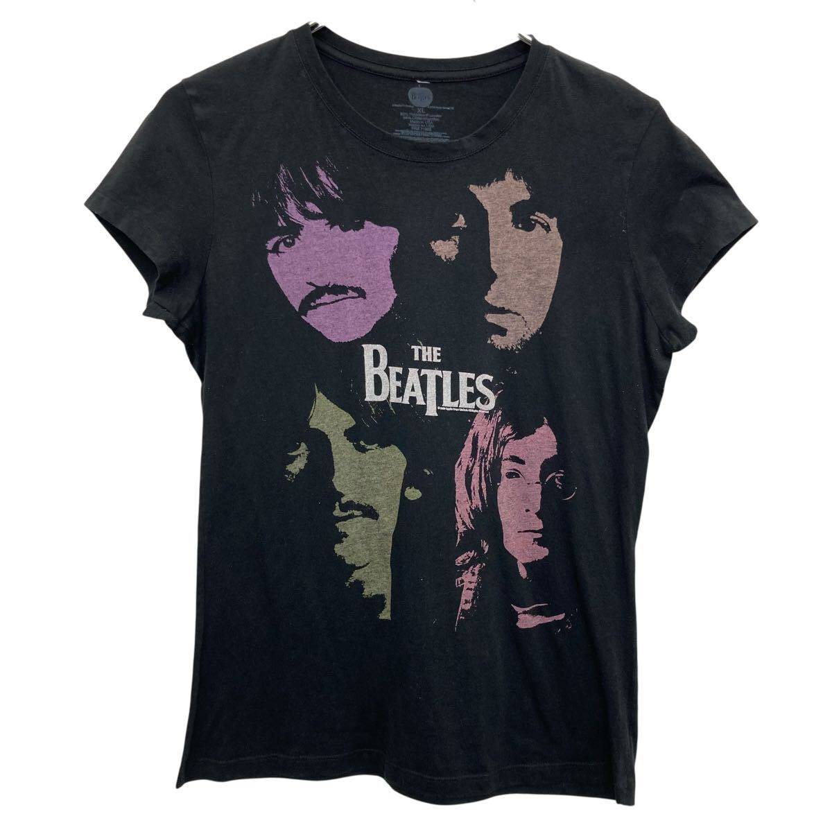 【中古】【古着】 USA製 THE BEATLES 半袖 バンドTシャツ XL レディース ブラック ザ・ビートルズ プルオーバー ロックバンド カットソー 夏物 a805-6712