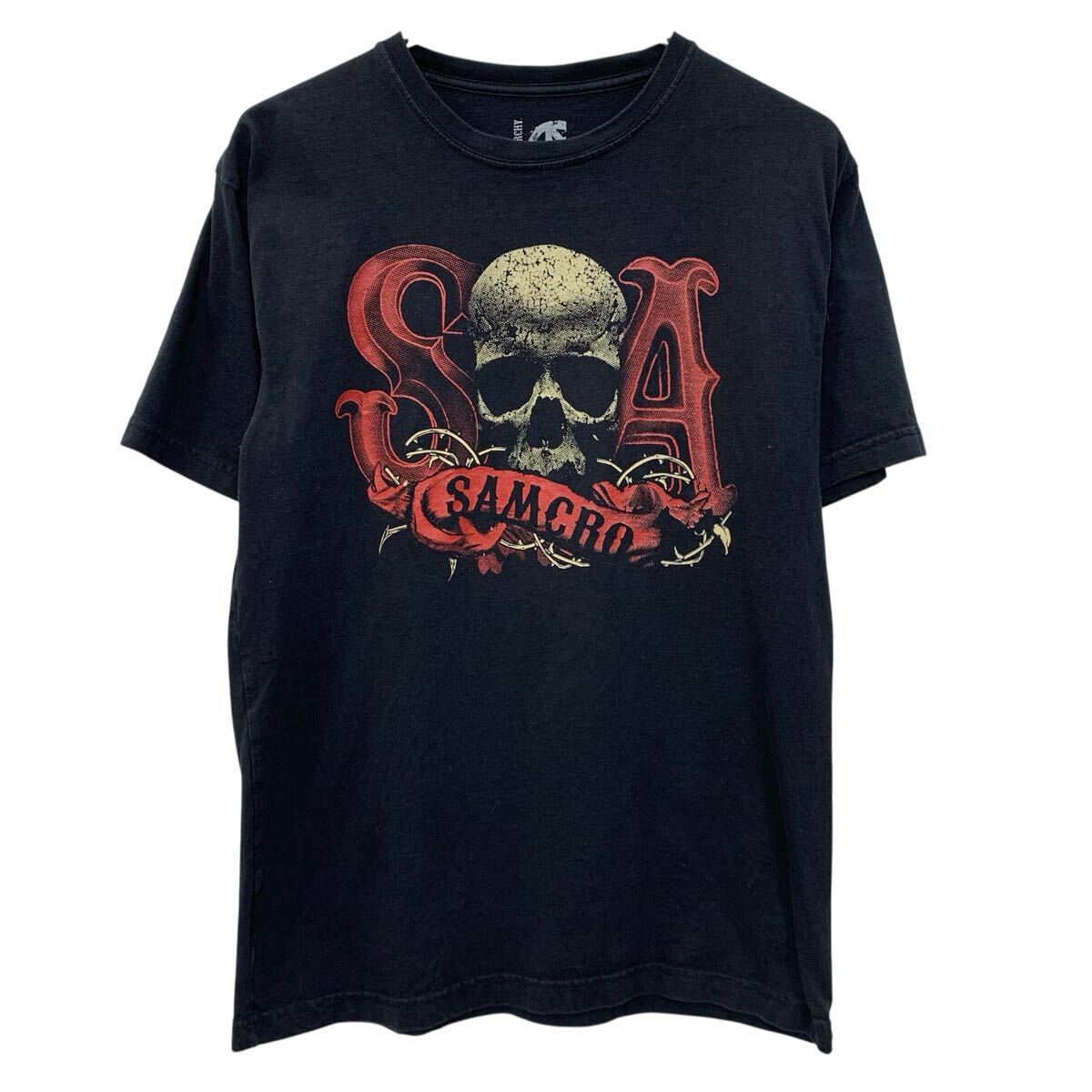  SAMCRO SONS OF ANARCHY 半袖 プリントTシャツ M ブラック サンズオブアナーキー プルオーバー ドラマ ビッグプリント 夏物 a805-6904