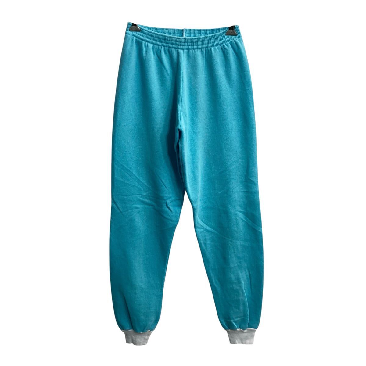 Rakuten - 【中古】【古着】 〜90s スウェットパンツ M ライトシアン イージーパンツ 〜90年代 リブ ツートーン シンプル スウェパン ボトムス 2605-603