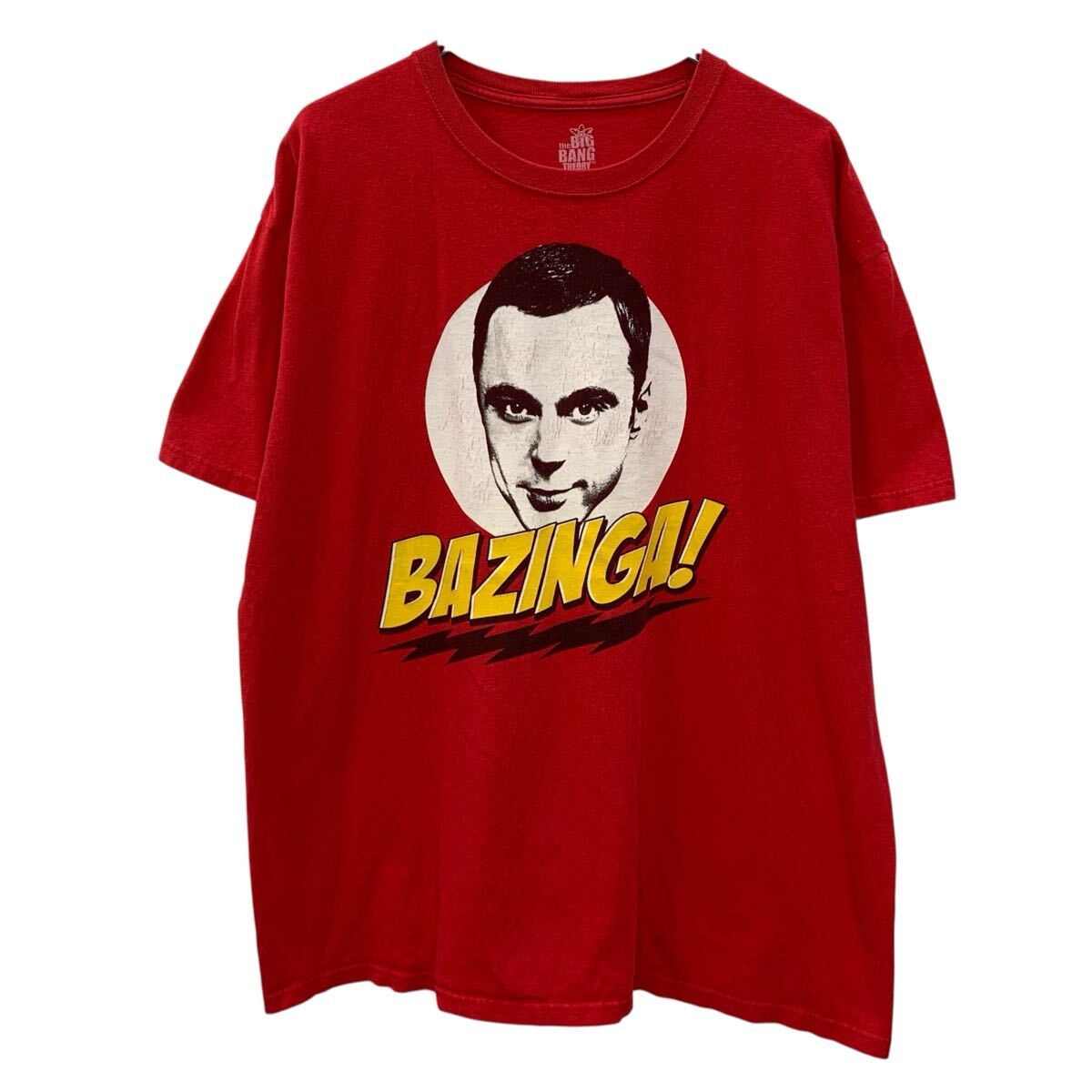 【中古】【古着】 The Big Bang Theyry 半袖 プリントTシャツ XL レッド ビッグバンセオリー プルオーバー ドラマ ムービーT ビッグプリント 夏物 a806-5118