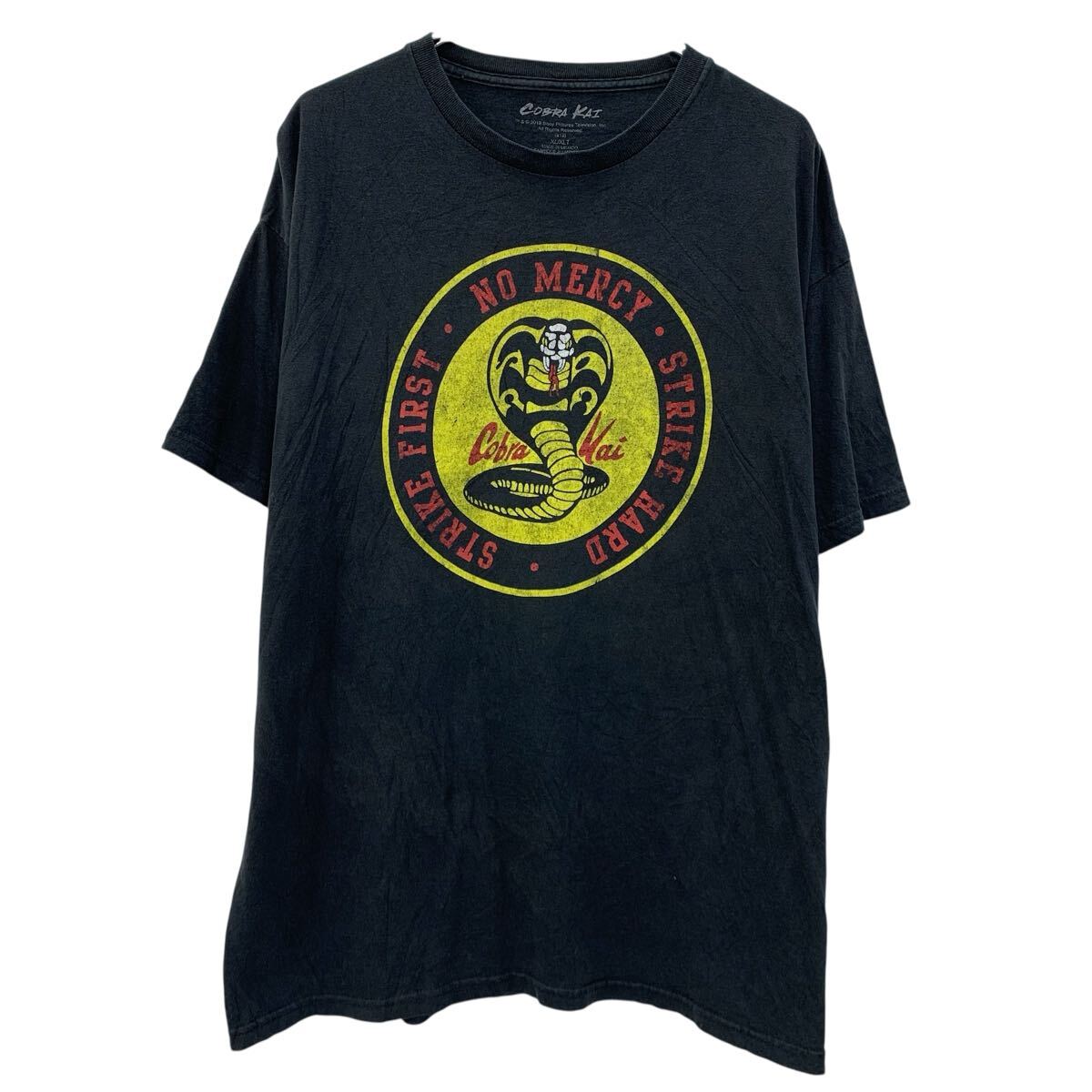【中古】【古着】 メキシコ製 COBRA KAI 半袖 プリントTシャツ XL ブラック コブラ会 プルオーバー ビッグプリント ムービーT カットソー 夏物 a806-5431