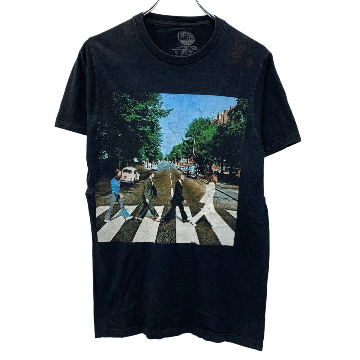 【中古】【古着】 THE BEATLES 半袖 バンドTシャツ S ブラック ビートルズ プルオーバー ビッグプリント グラフィックT バンT カットソー 夏物 a806-5711