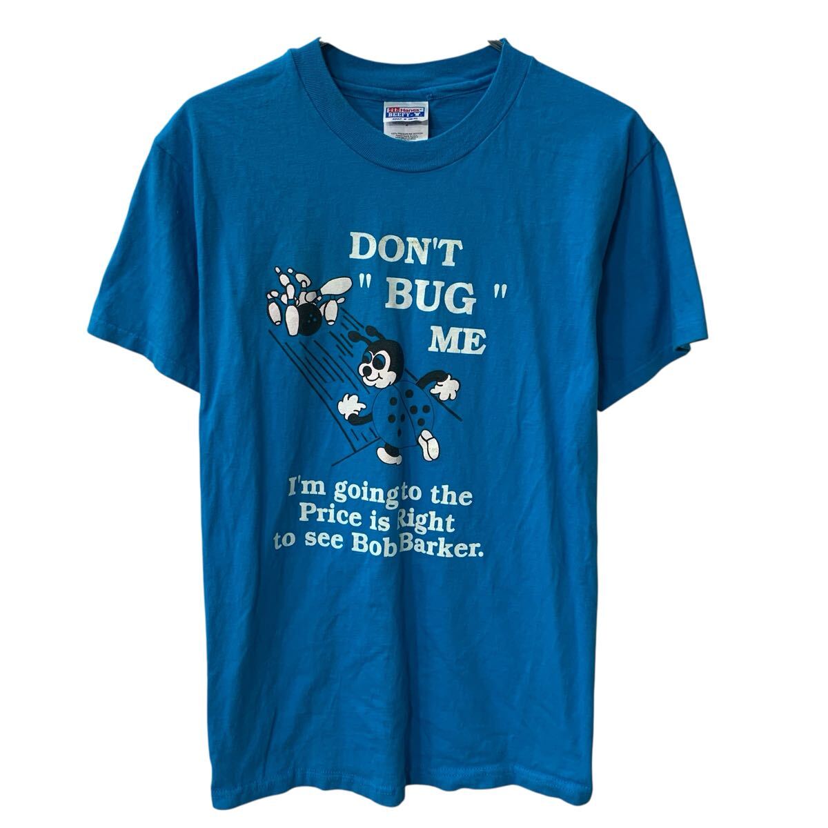 Rakuten - 【中古】【古着】 90s USA製 Hanes 半袖 プリントTシャツ M ライトブルー ヘインズ プルオーバー 90年代 ビッグプリント カットソー 夏物 a806-5819